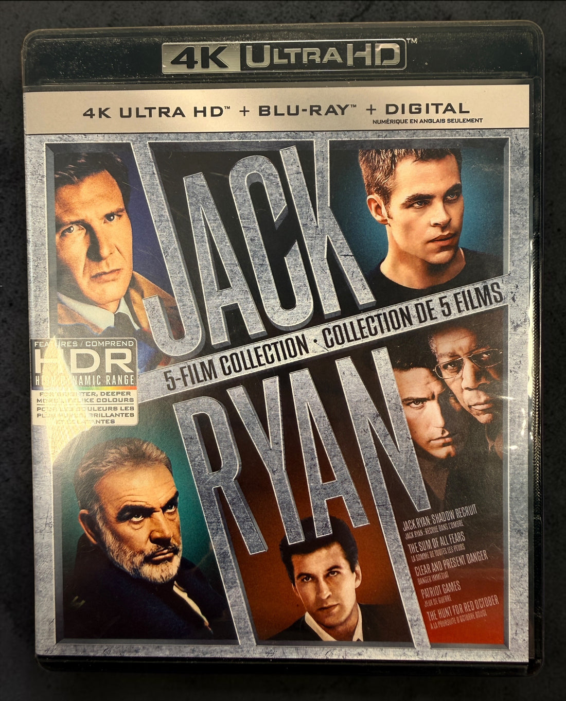 Jack Ryan 5-Film Collection on 4K UHD and Blu-ray. Complete 10-disc Paramount set featuring all five Jack Ryan films.