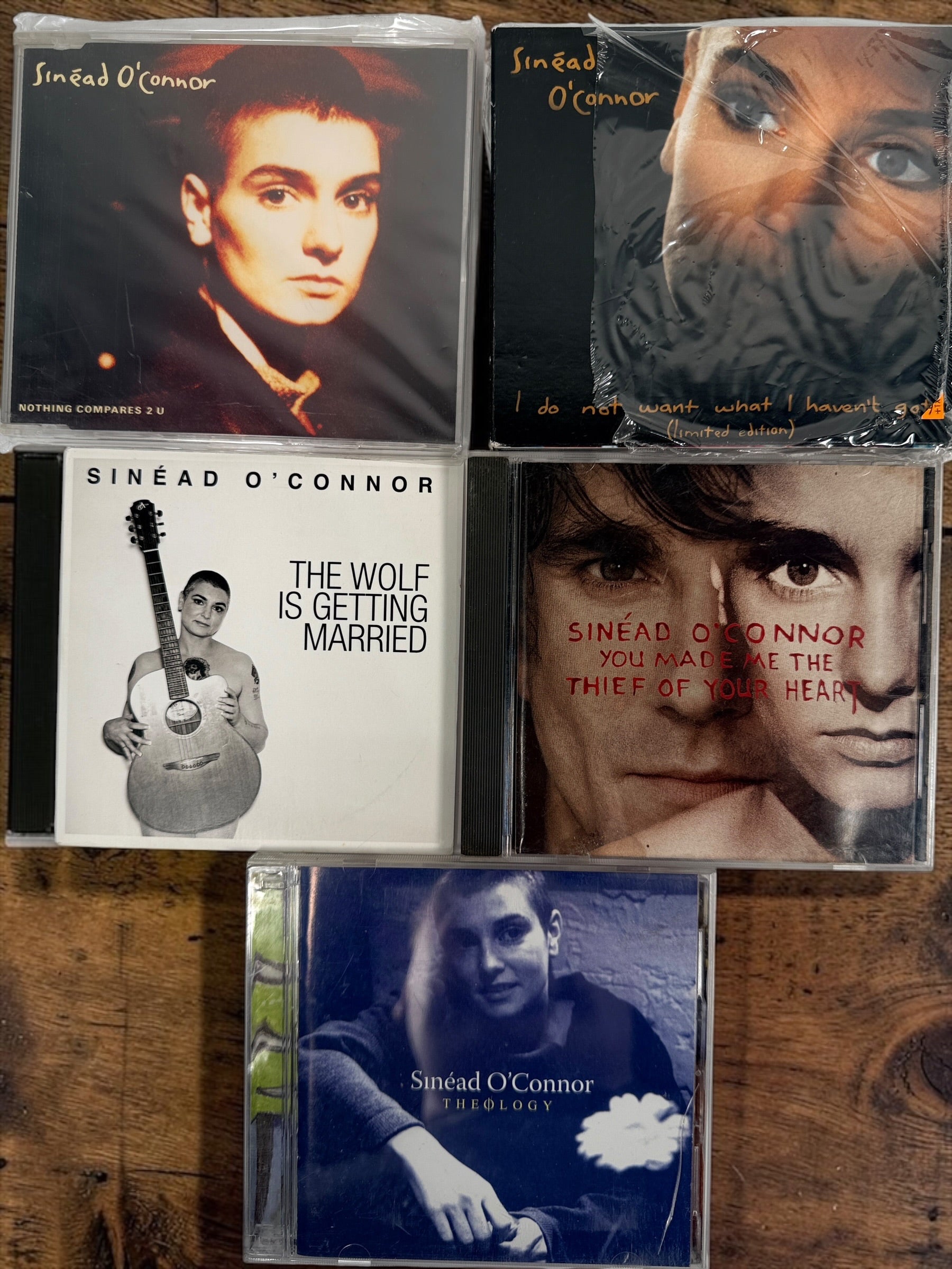 Rare Sinéad O’Connor 5-CD collection with promo singles, limited editions, Nothing Compares 2 U, Theology and two sealed collectible releases.
