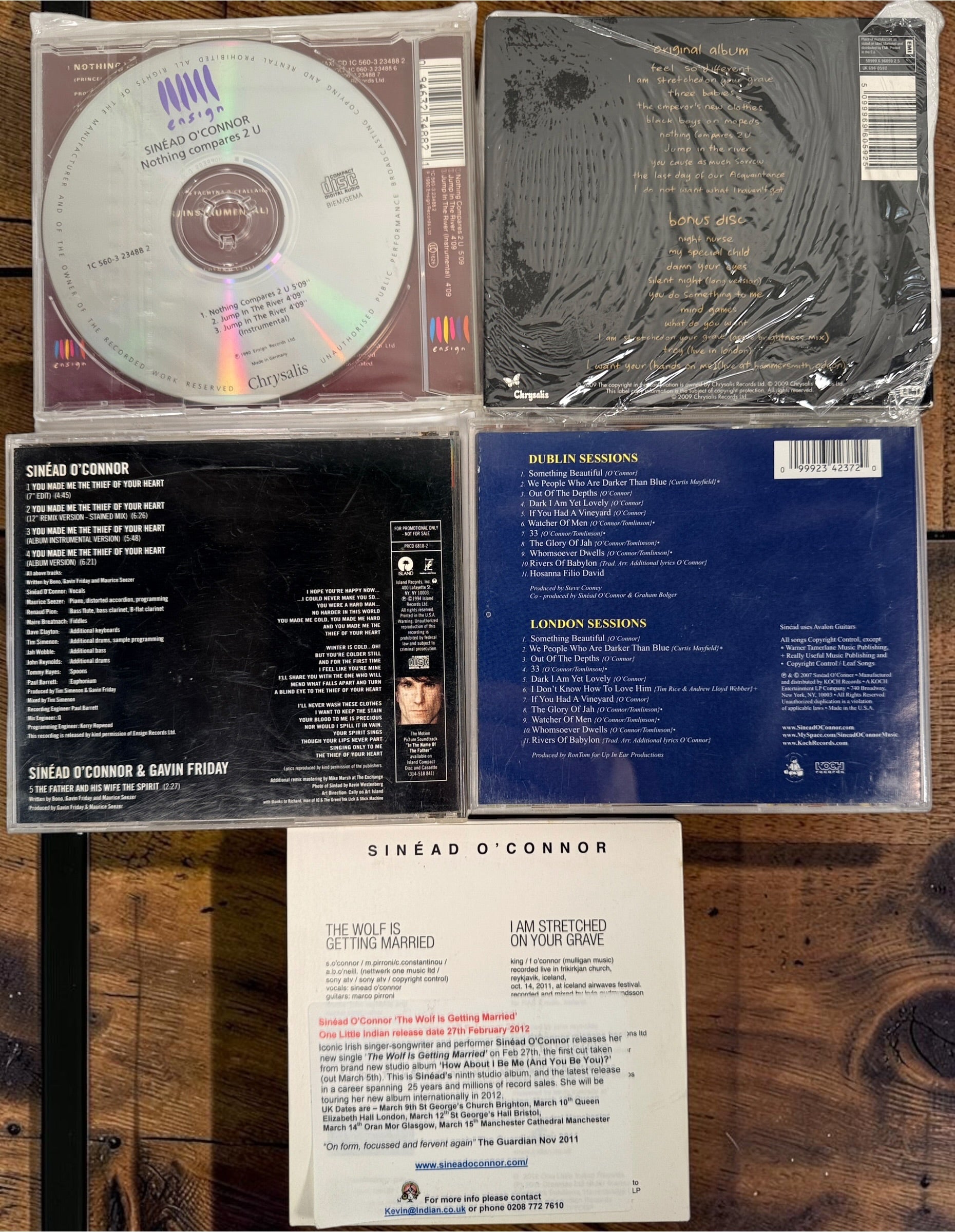 Rare Sinéad O’Connor 5-CD collection with promo singles, limited editions, Nothing Compares 2 U, Theology and two sealed collectible releases.