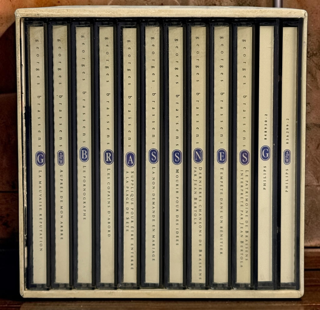 Georges Brassens J’ai Rendez-Vous Avec Vous Intégrale Édition 91 complete 12-CD Philips box set. Vintage 1991 French chanson collection.
