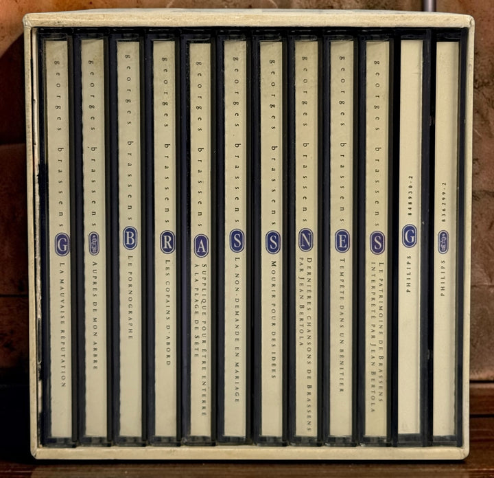 Georges Brassens J’ai Rendez-Vous Avec Vous Intégrale Édition 91 complete 12-CD Philips box set. Vintage 1991 French chanson collection.