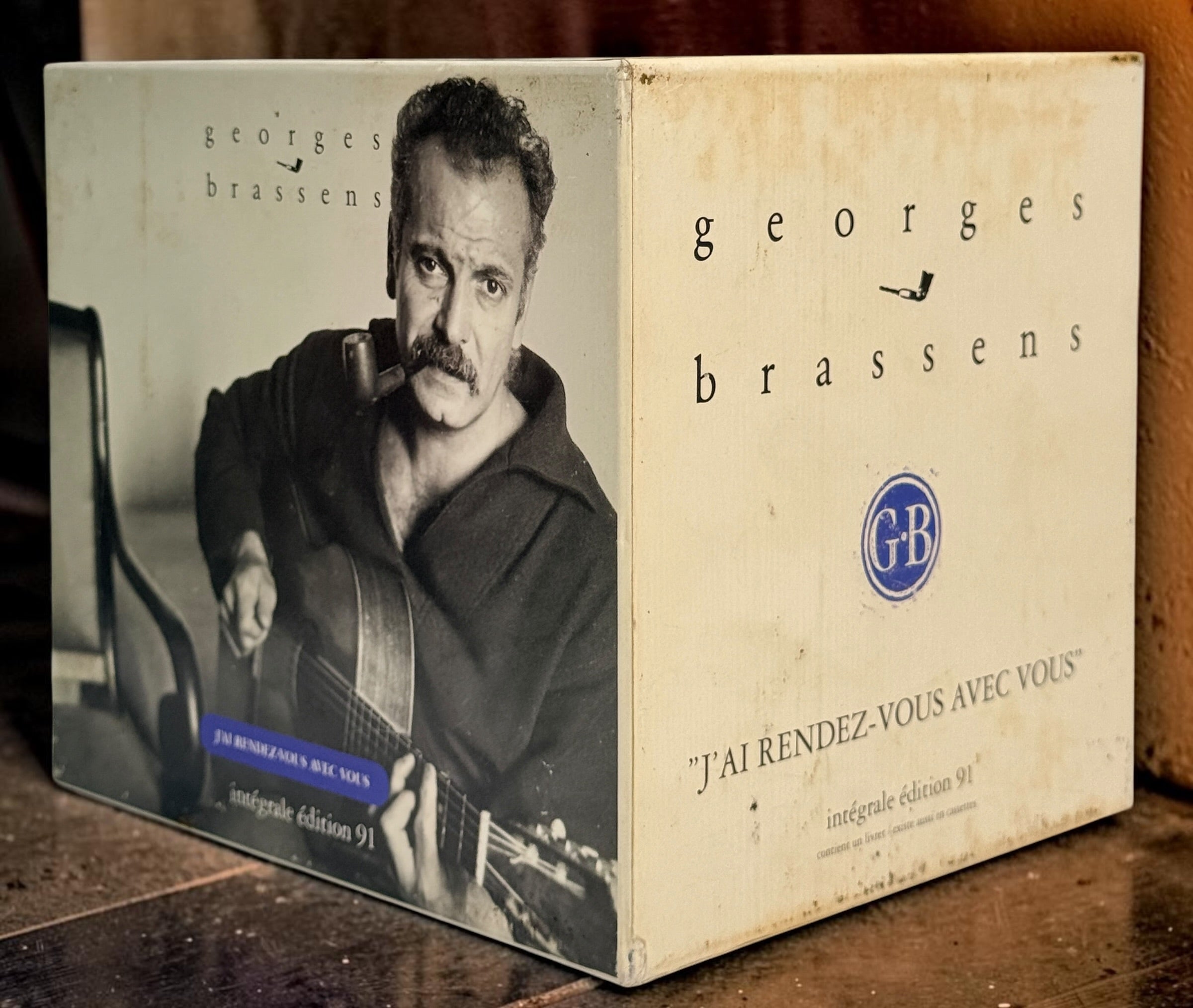Georges Brassens J’ai Rendez-Vous Avec Vous Intégrale Édition 91 complete 12-CD Philips box set. Vintage 1991 French chanson collection.