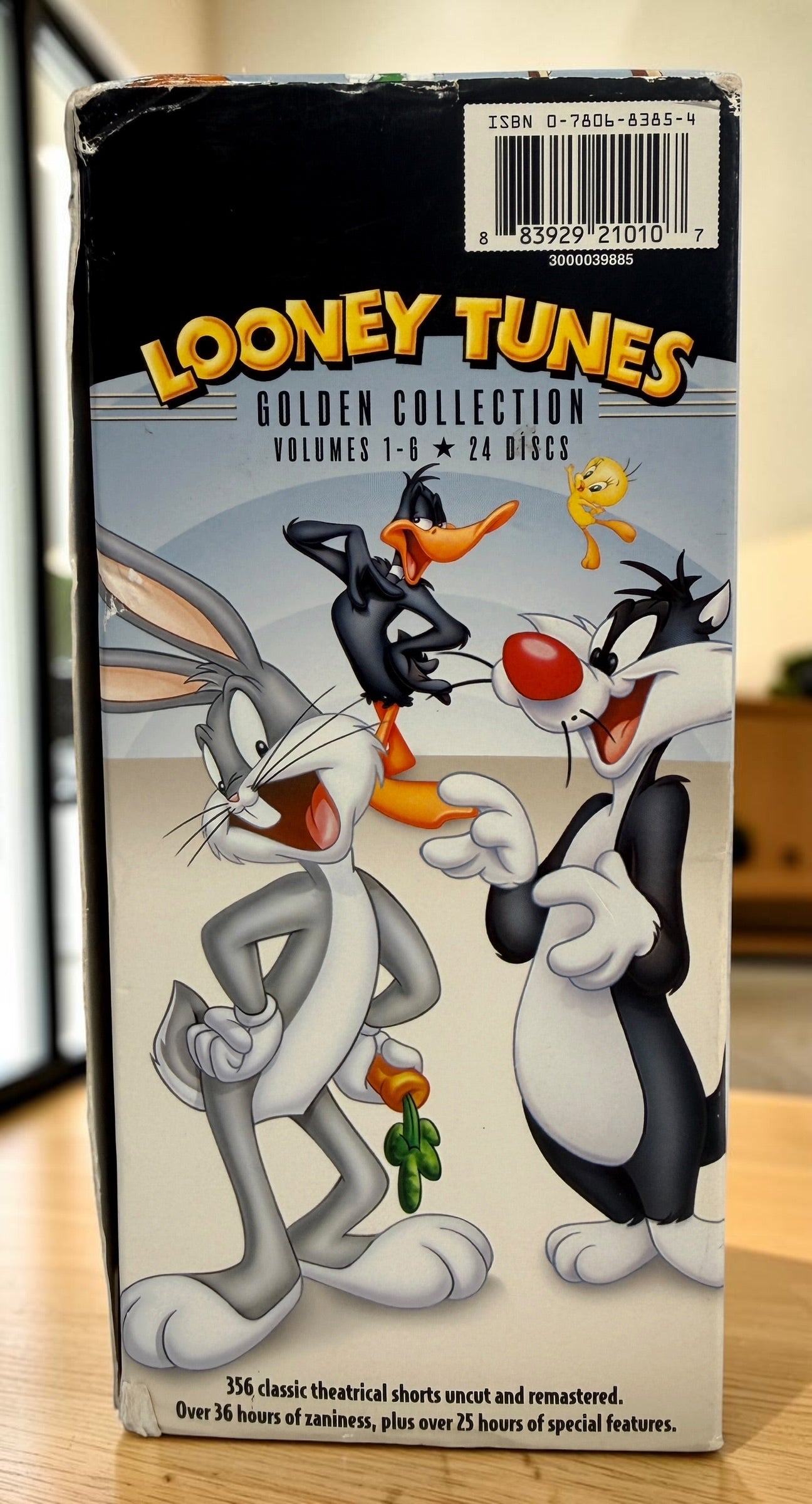 Looney Tunes Golden Collection Volumes 1–6 complete 24-disc DVD box set with 356 classic Warner Bros. cartoons and original collector’s box.