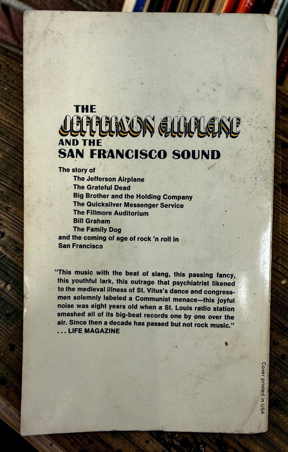 Vintage 1969 Ralph J. Gleason Jefferson Airplane and San Francisco Sound paperback featuring Grateful Dead, Bill Graham and the psychedelic rock scene.