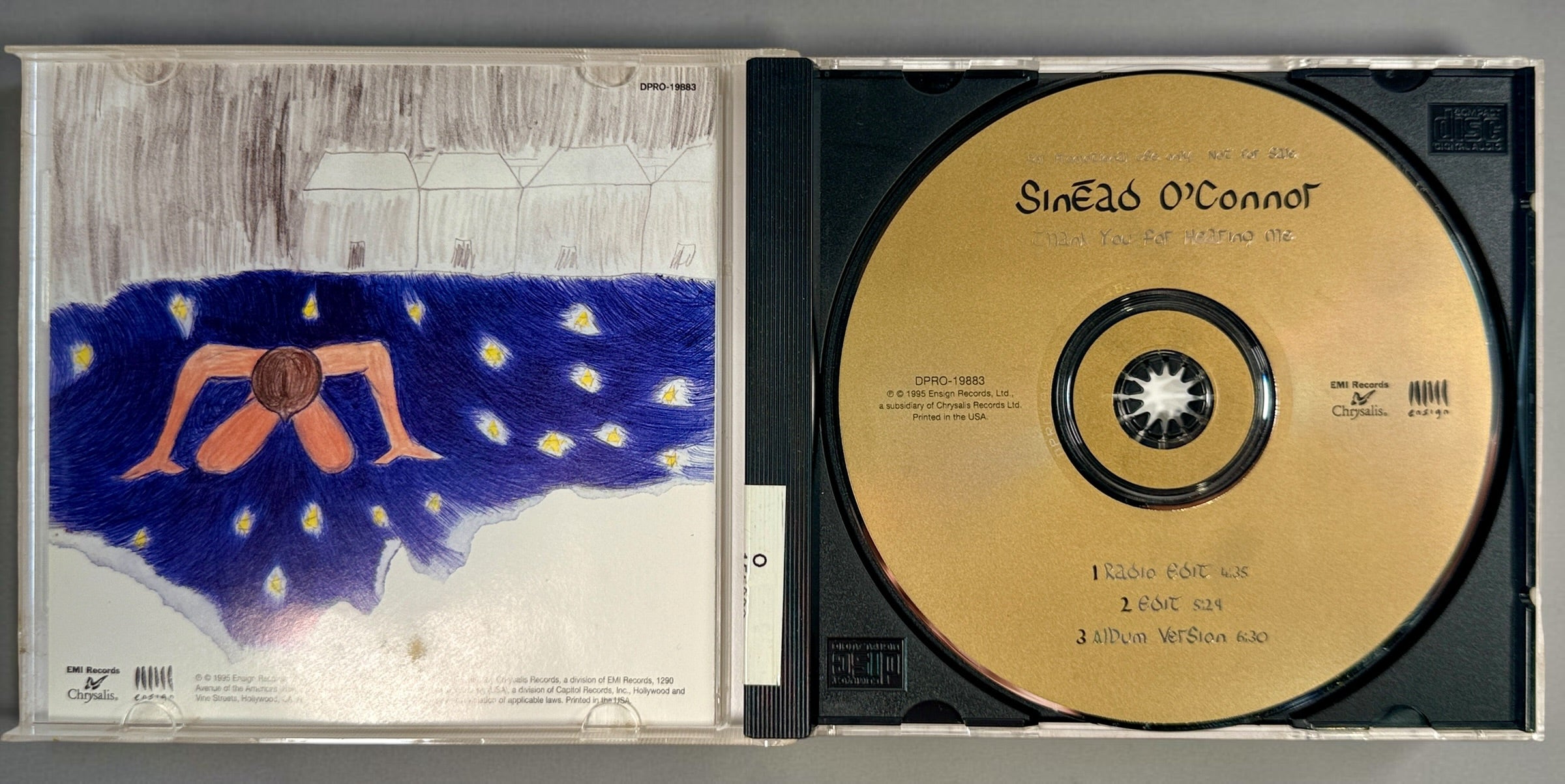 Collectible Sinéad O’Connor 5-CD lot featuring rare U.S. promotional releases, Nothing Compares 2 U, Jealous and Thank You for Hearing Me.