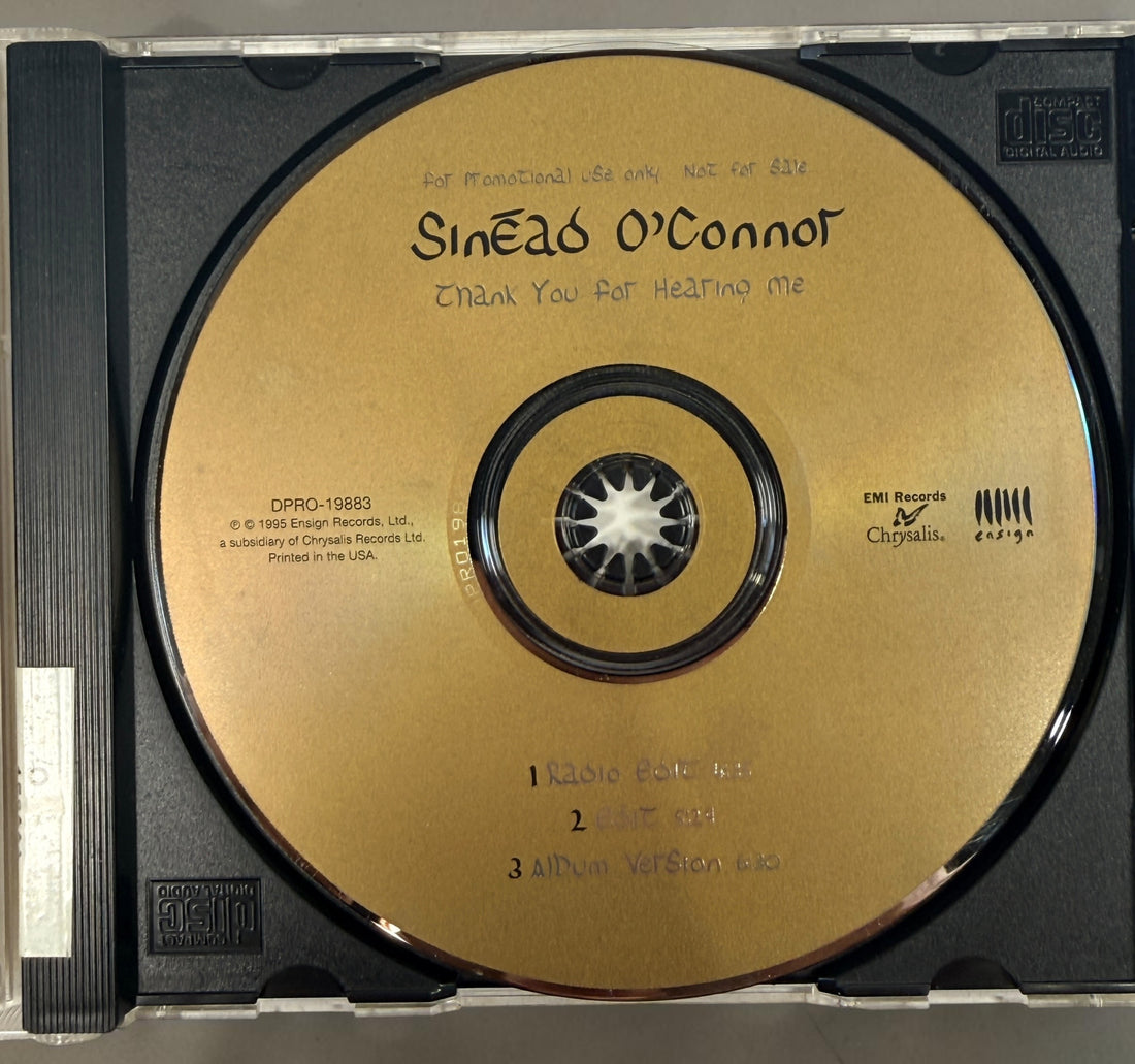 Collectible Sinéad O’Connor 5-CD lot featuring rare U.S. promotional releases, Nothing Compares 2 U, Jealous and Thank You for Hearing Me.