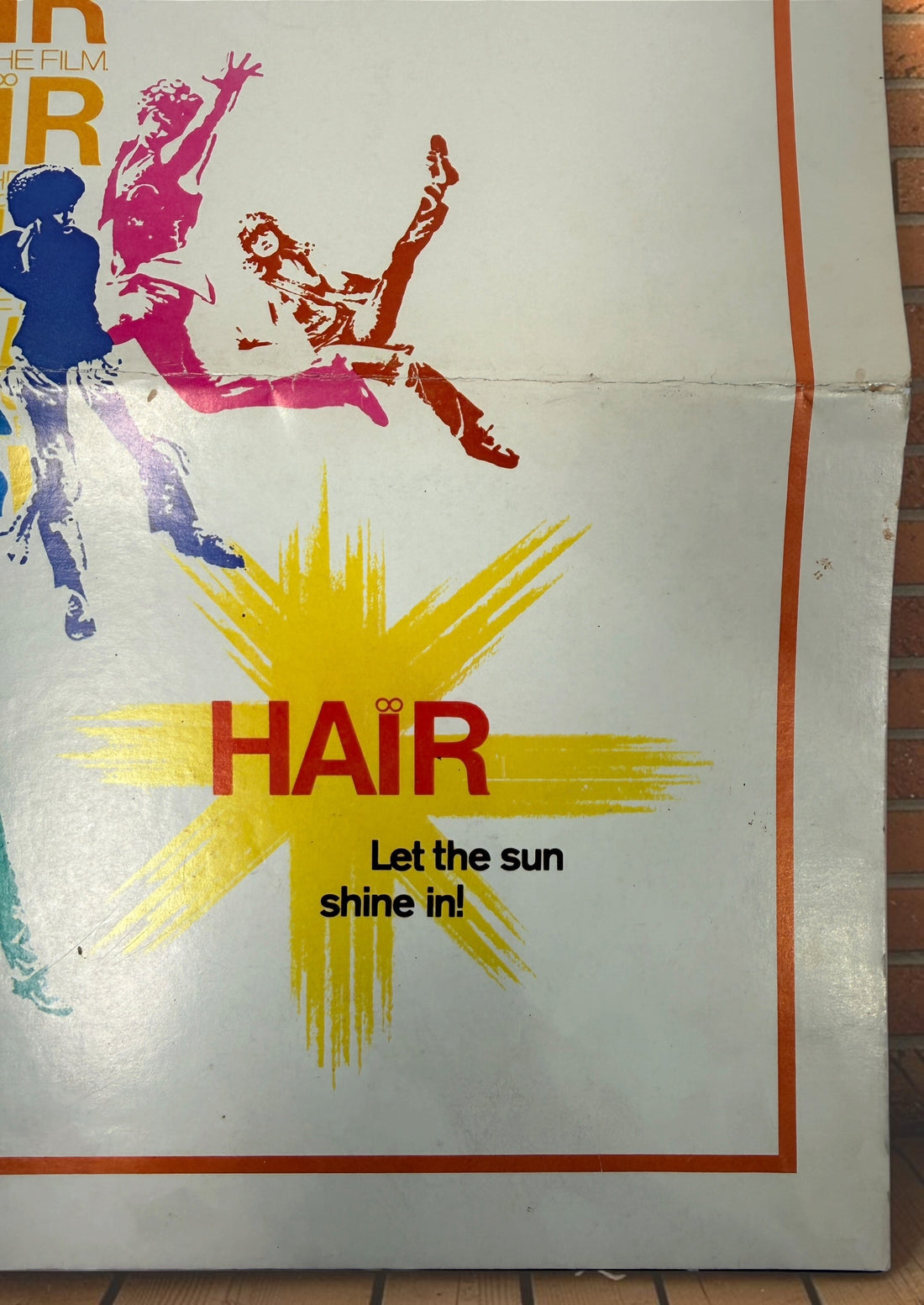 Original 1979 Hair movie souvenir program from United Artists, featuring Milos Forman film artwork, cast photos and production credits.