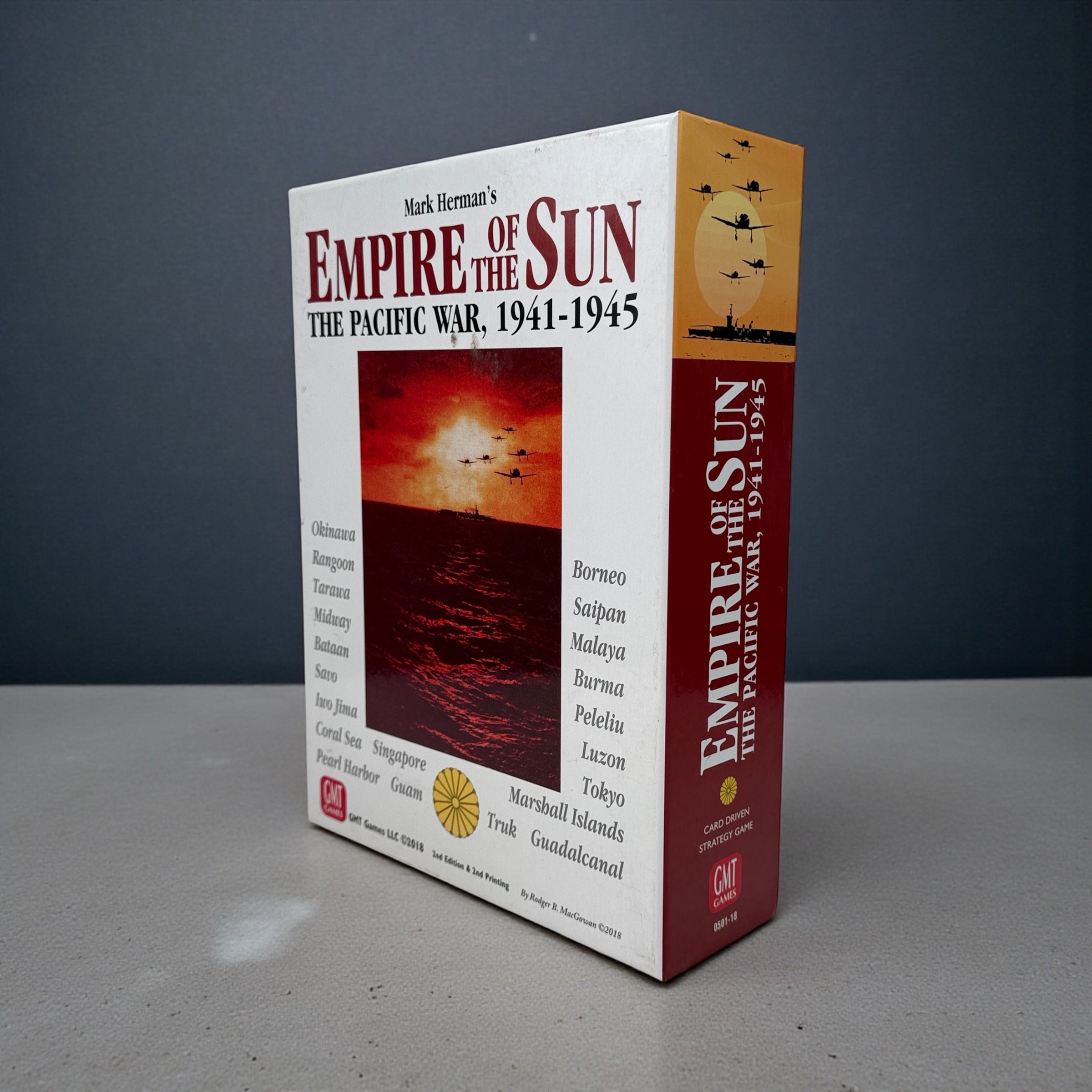 Classic GMT card-driven WWII strategy game covering the Pacific War. Complete 2nd Edition with solitaire system, maps, and cards. Clean, ready to play.