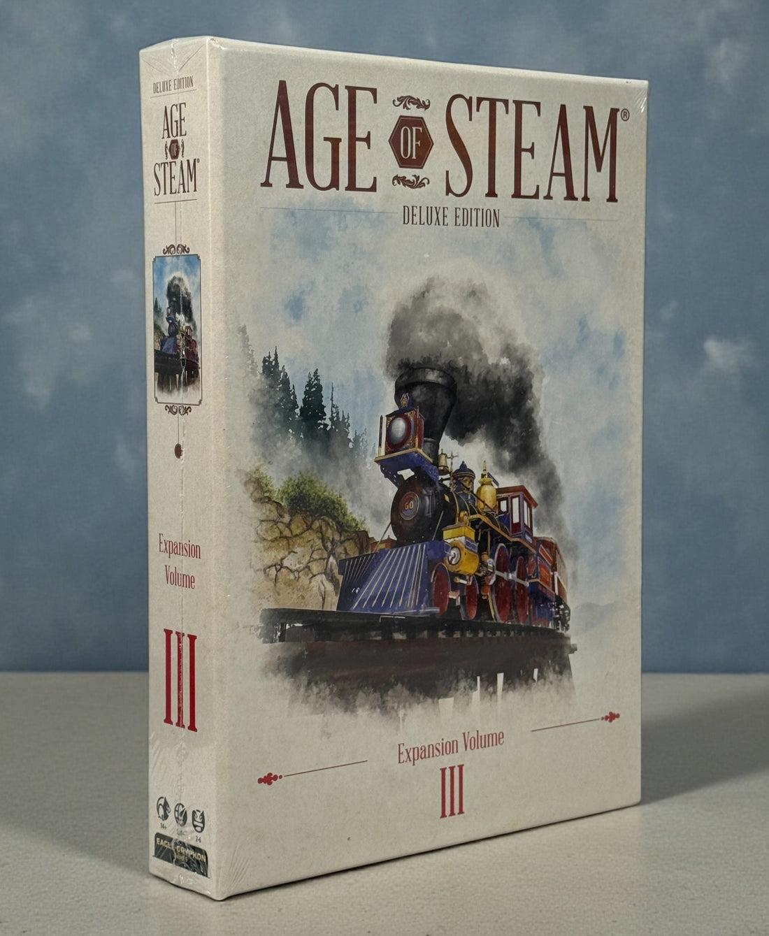 Sealed Age of Steam Deluxe Expansion Volume III with six rare maps. Low print run collectible expansion for train and economic board game fans. Base game required.