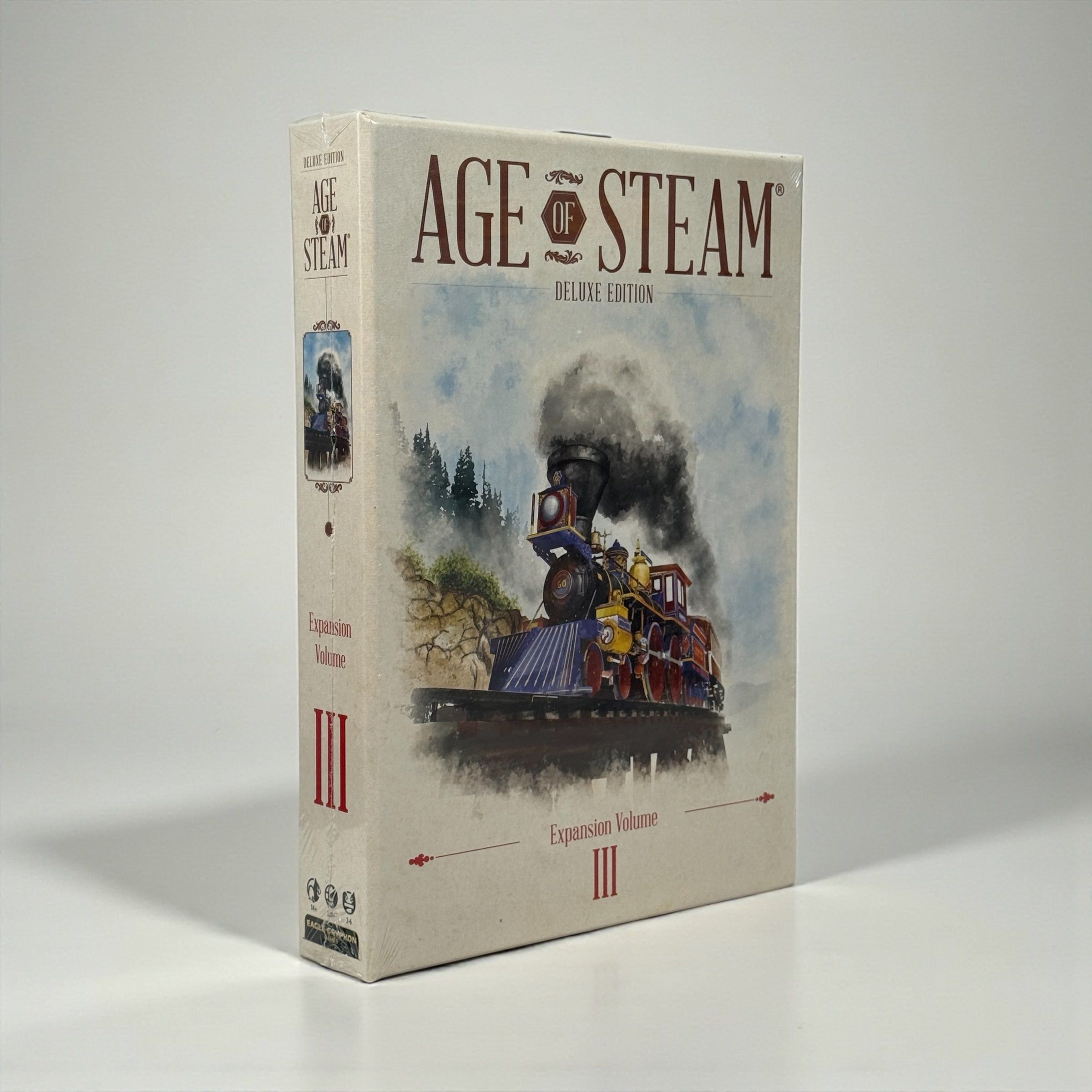 Sealed Age of Steam Deluxe Expansion Volume III with six rare maps. Low print run collectible expansion for train and economic board game fans. Base game required.
