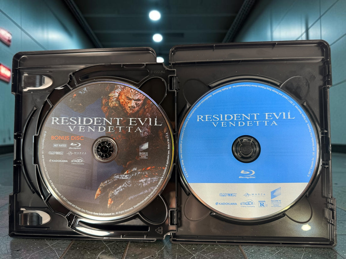 SEO Meta Description: Resident Evil Vendetta 2017 three-disc special edition with 4K UHD, Blu-ray, bonus disc and original bilingual slipcover.