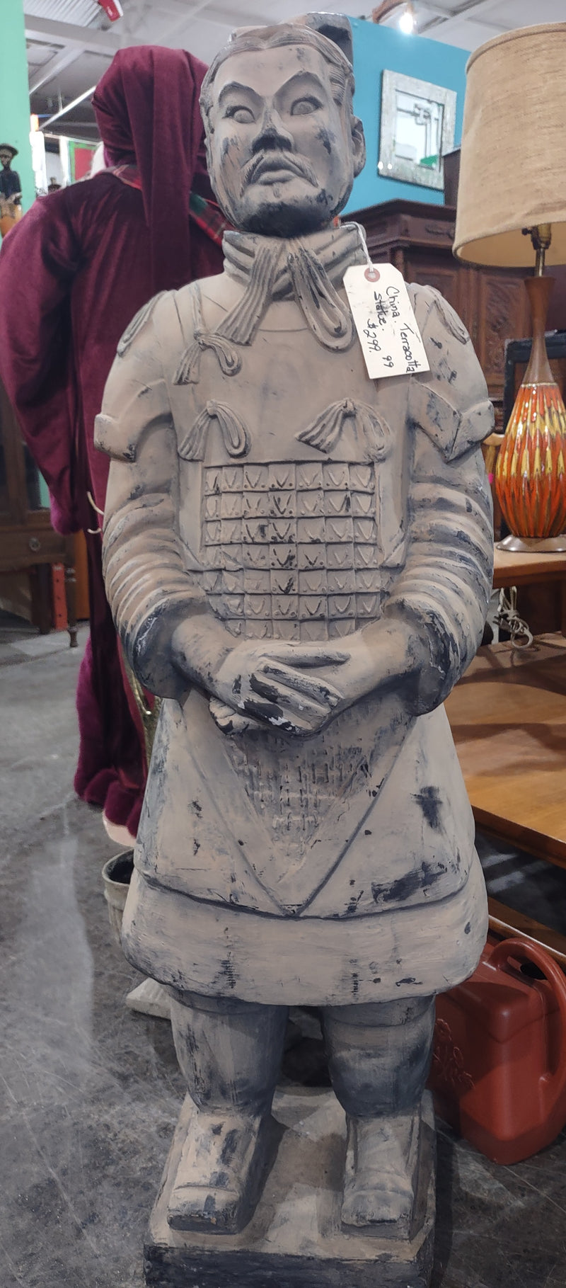 Statue de guerrier chinois en terre cuite