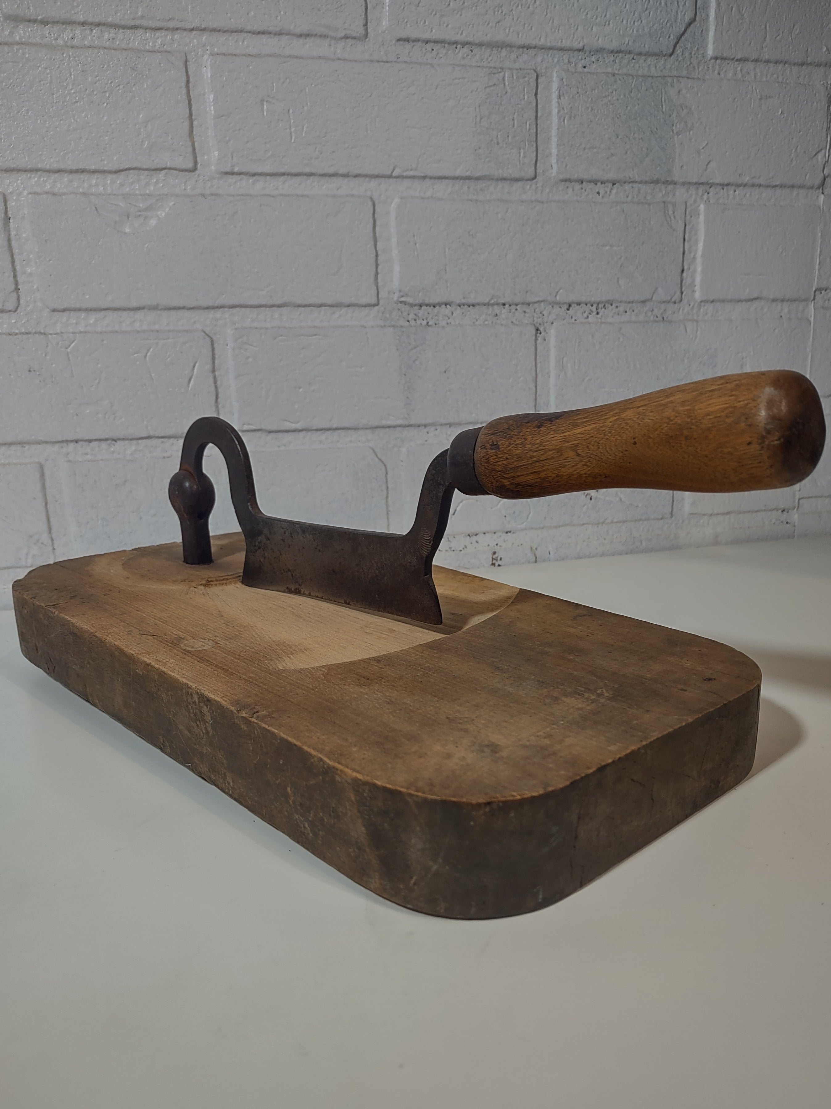 Antique Blacksmith Hand Forged Butcher Block