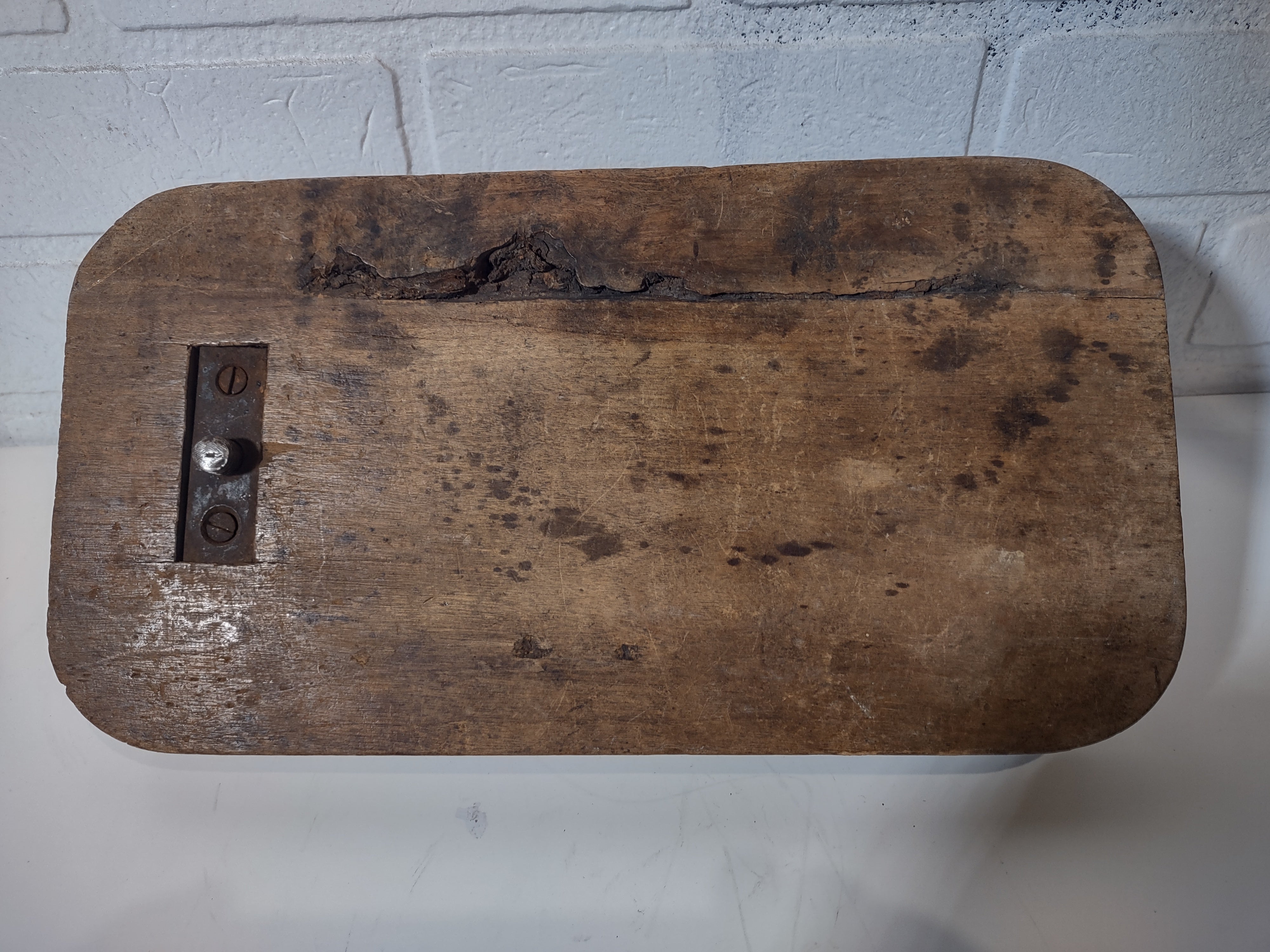 Antique Blacksmith Hand Forged Butcher Block