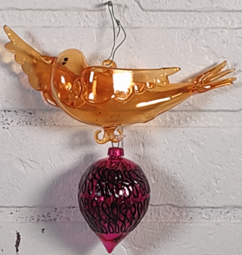 Tiffany & Co, Glass Bird Ornament - Amber