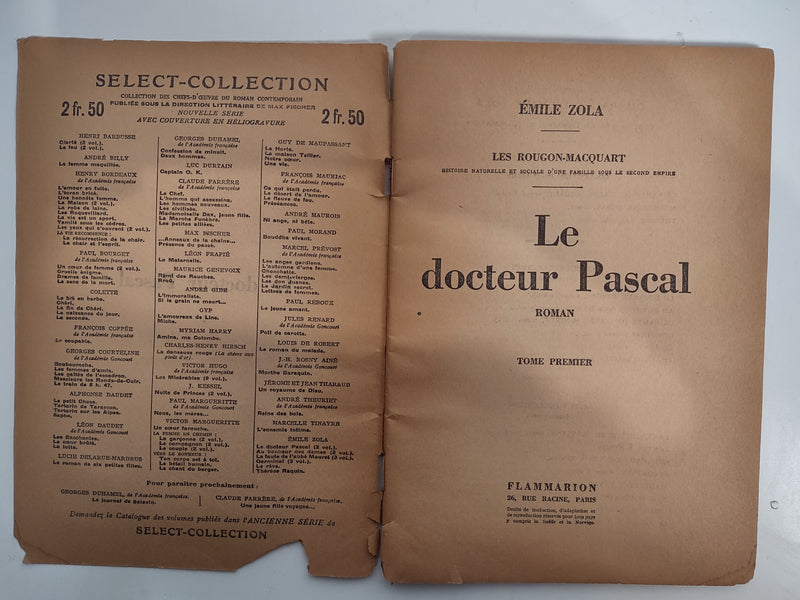 Le Docteur Pascal -Vol I &amp; II, Emilie Zola, Circa 1934