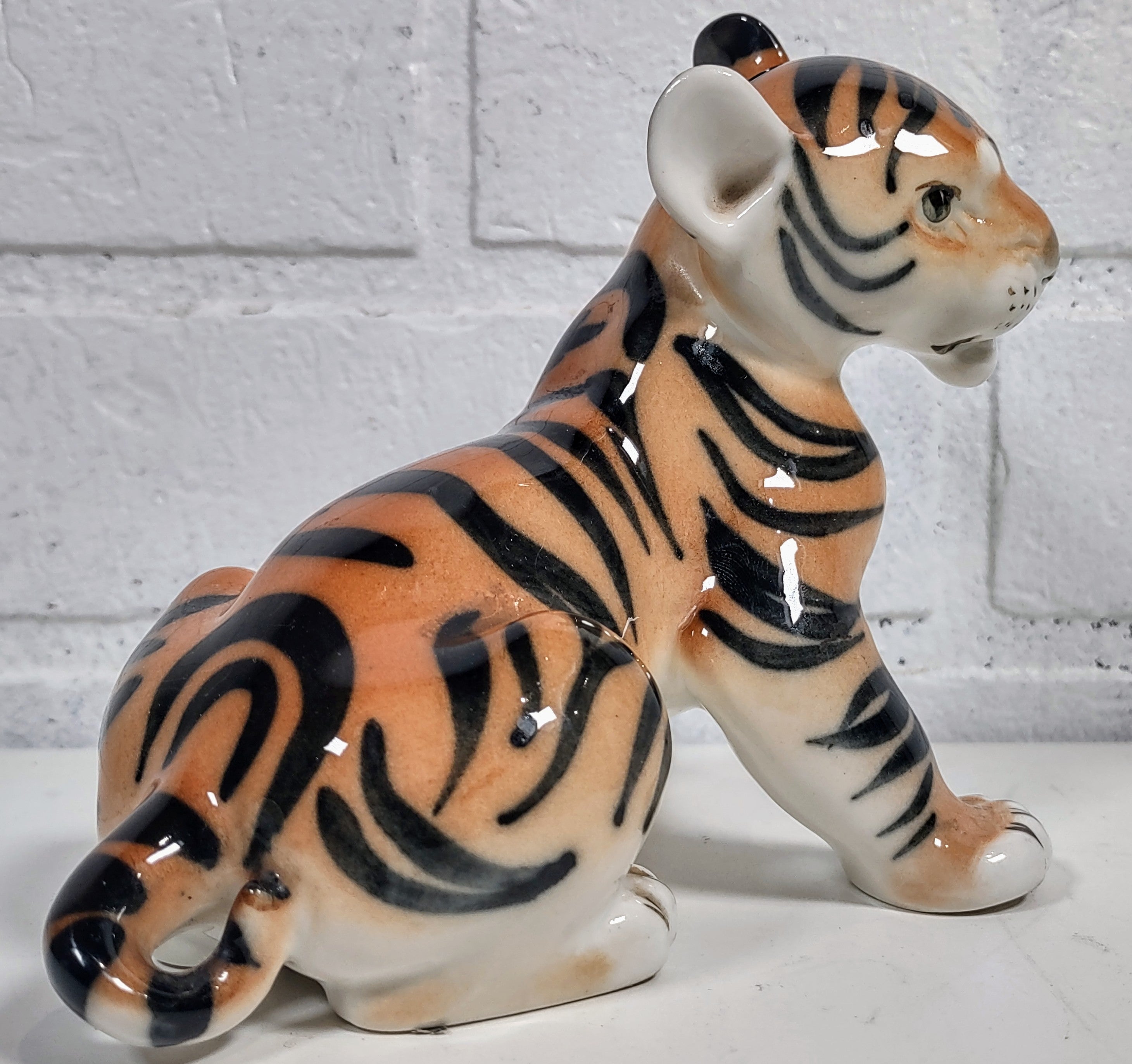 Vintage Russian Tiger Cub Made In USSR, Porcelain