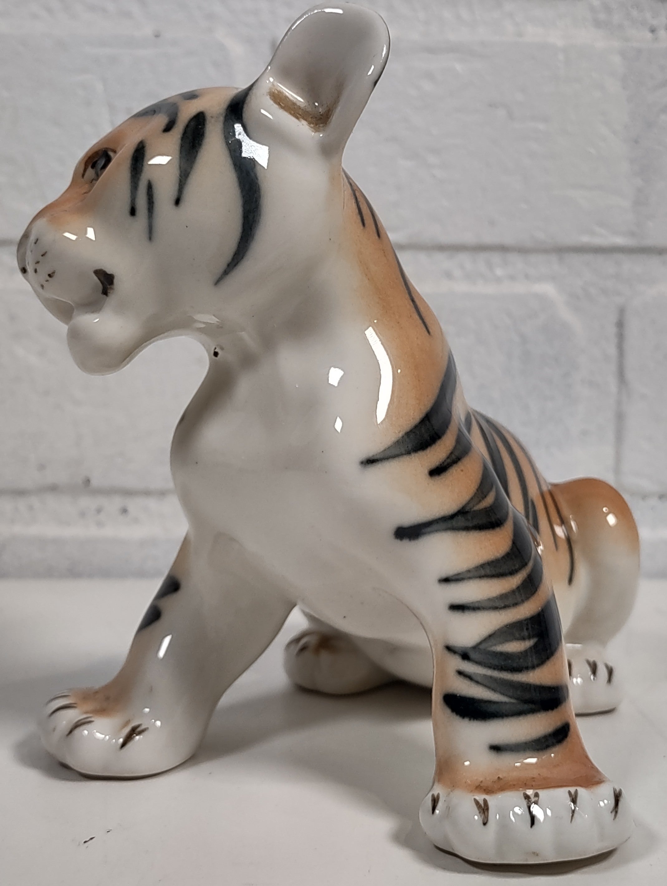 Vintage Russian Tiger Cub Made In USSR, Porcelain
