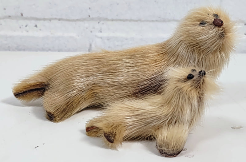 Pair of Vintage Inuit, Seal & Pup, Real Fur. 1970s.