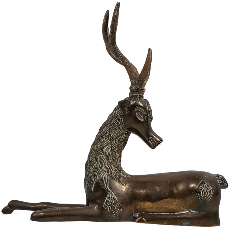 Vintage  Solid Brass Deer Hollywood Regency, Lying Down