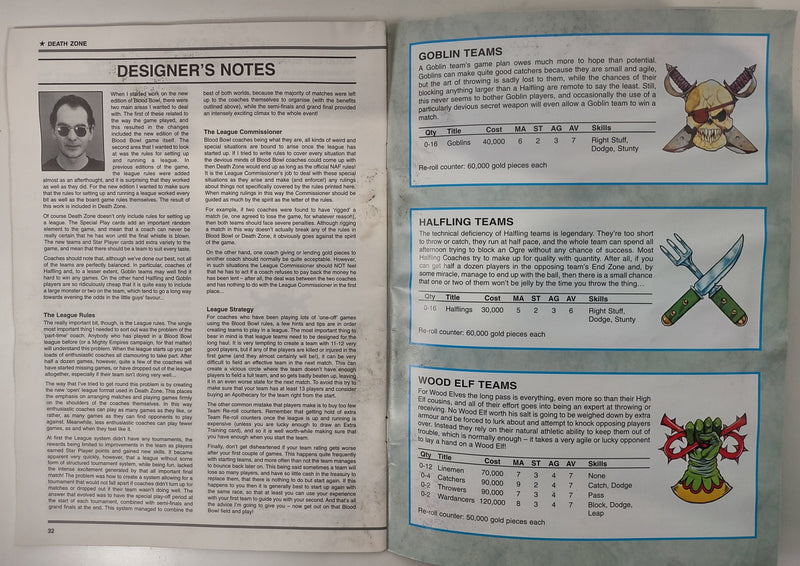 Death Zone Playbook - Blood  Bowl Handbook, Games Workshop.