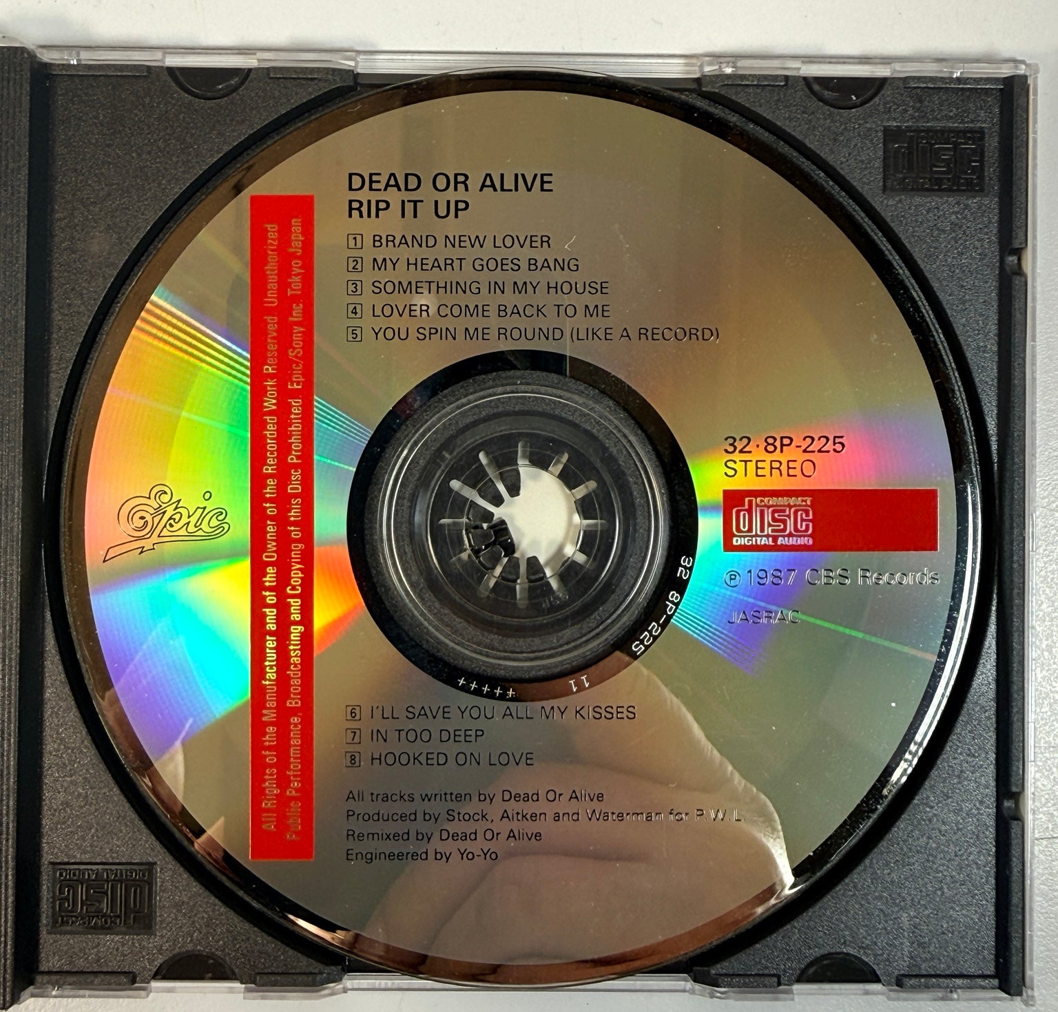Dead or Alive Rip It Up 1987 Japan CD printed disc