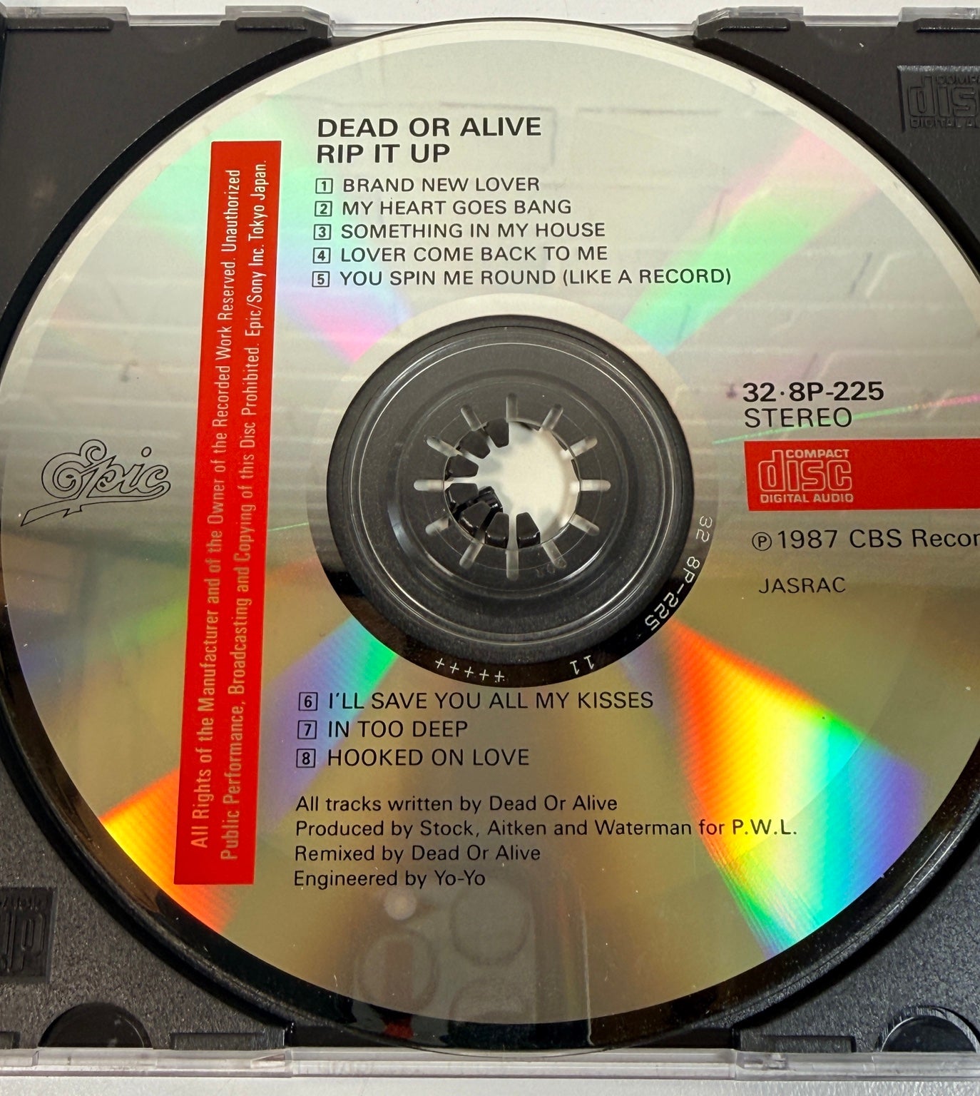 Dead or Alive Rip It Up 1987 Japan CD disc detail