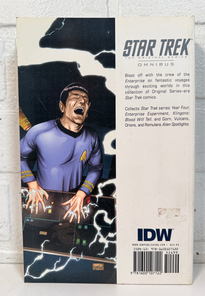 Back cover of Star Trek Omnibus with publisher synopsis and ISBN barcode