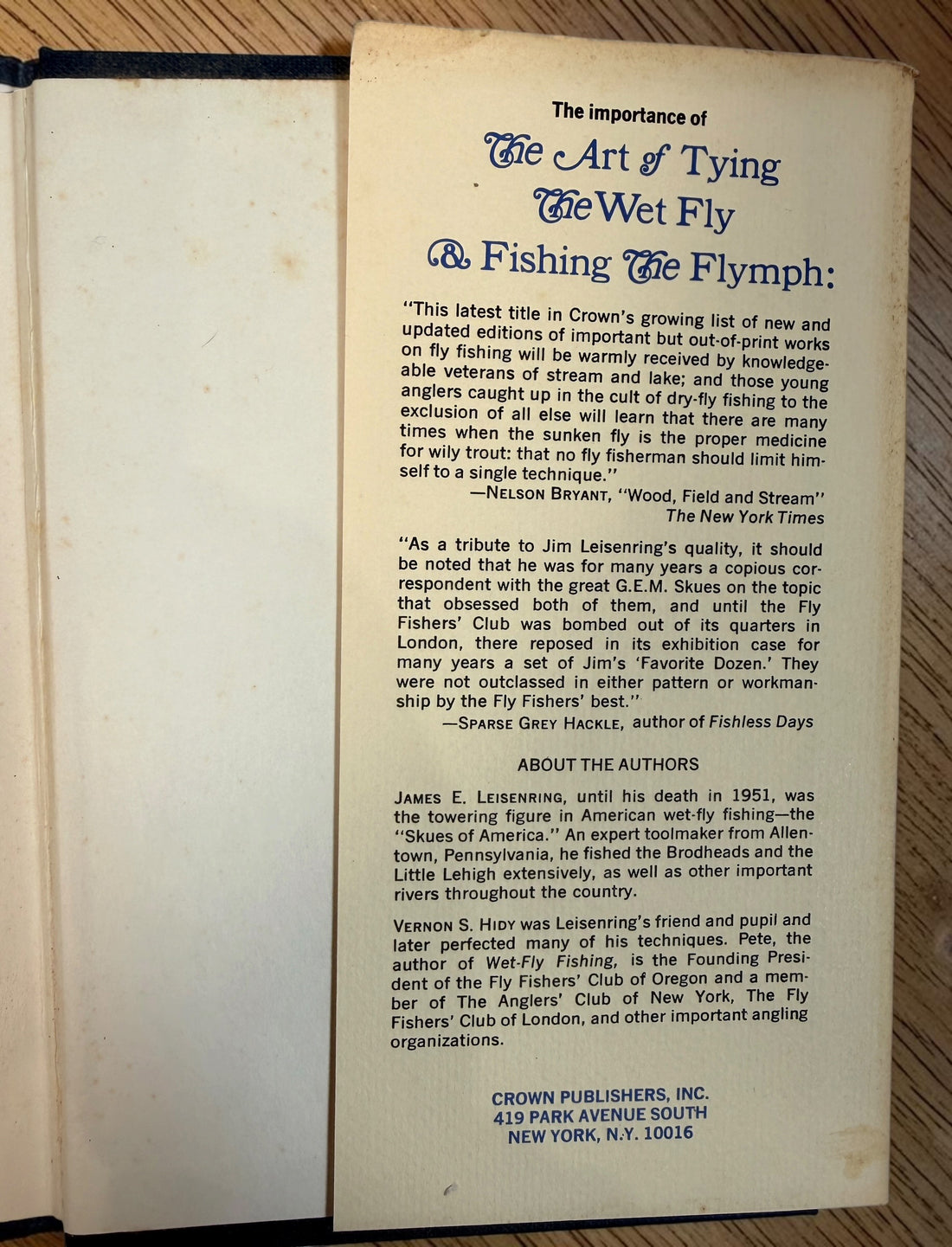 Livre de pêche à la mouche 1973 – Leisenring et Hidy