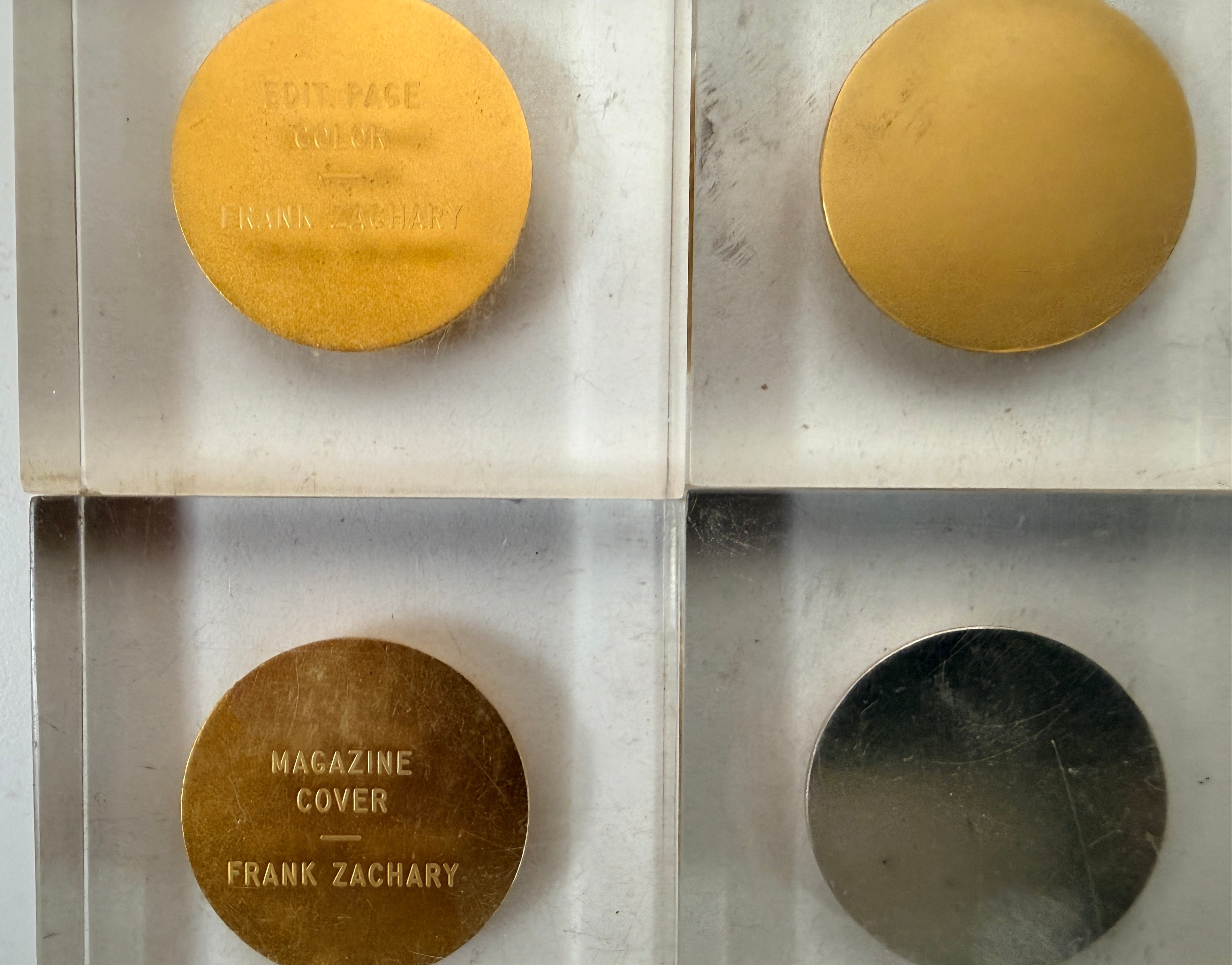 Vintage Lucite Graphic Arts Awards 1962. Frank Zachary, Lot of 8