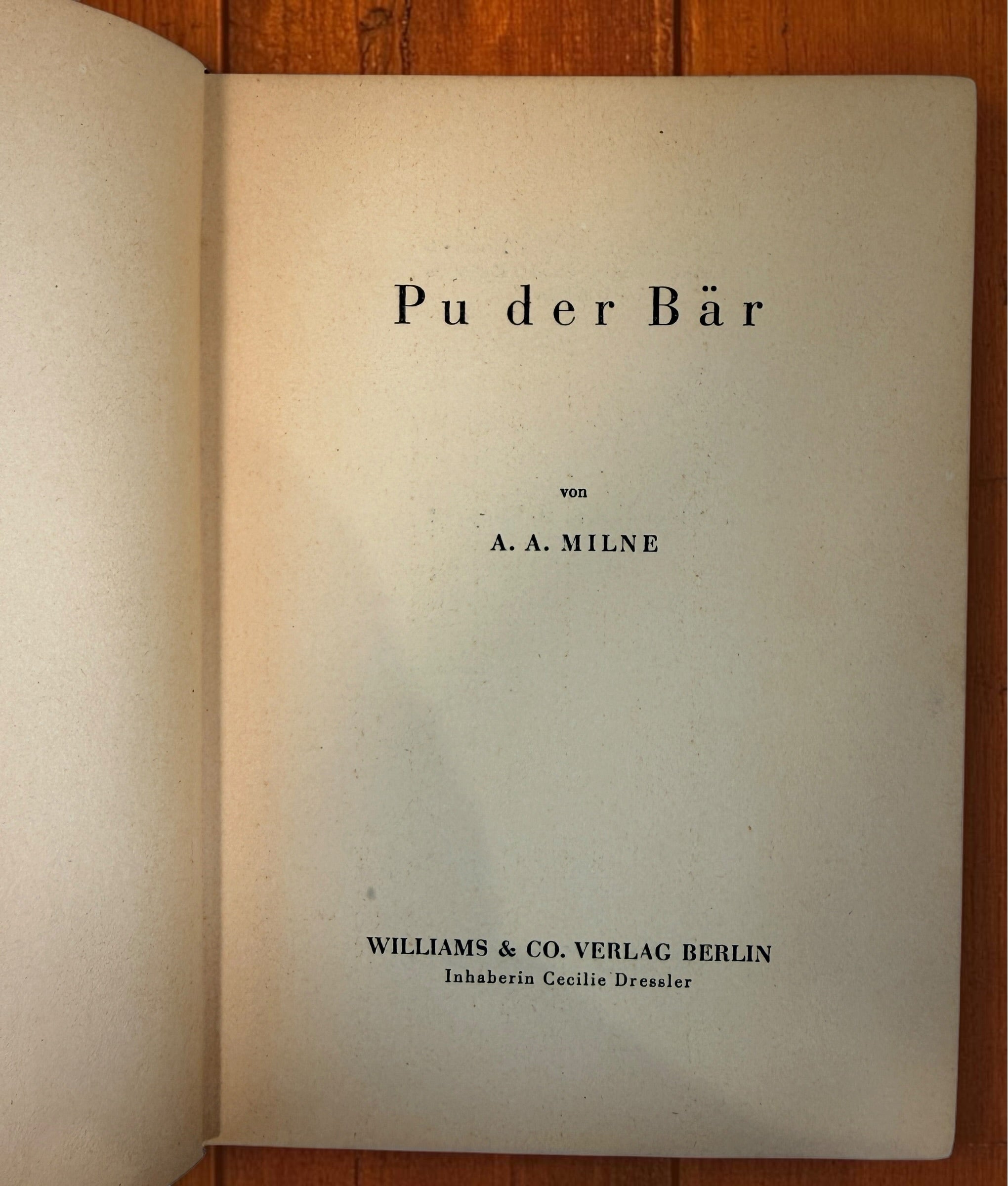 Discover a vintage German edition of Pu der Bär by A. A. Milne, illustrated by E. H. Shepard. Undated hardcover with visible age and wear.