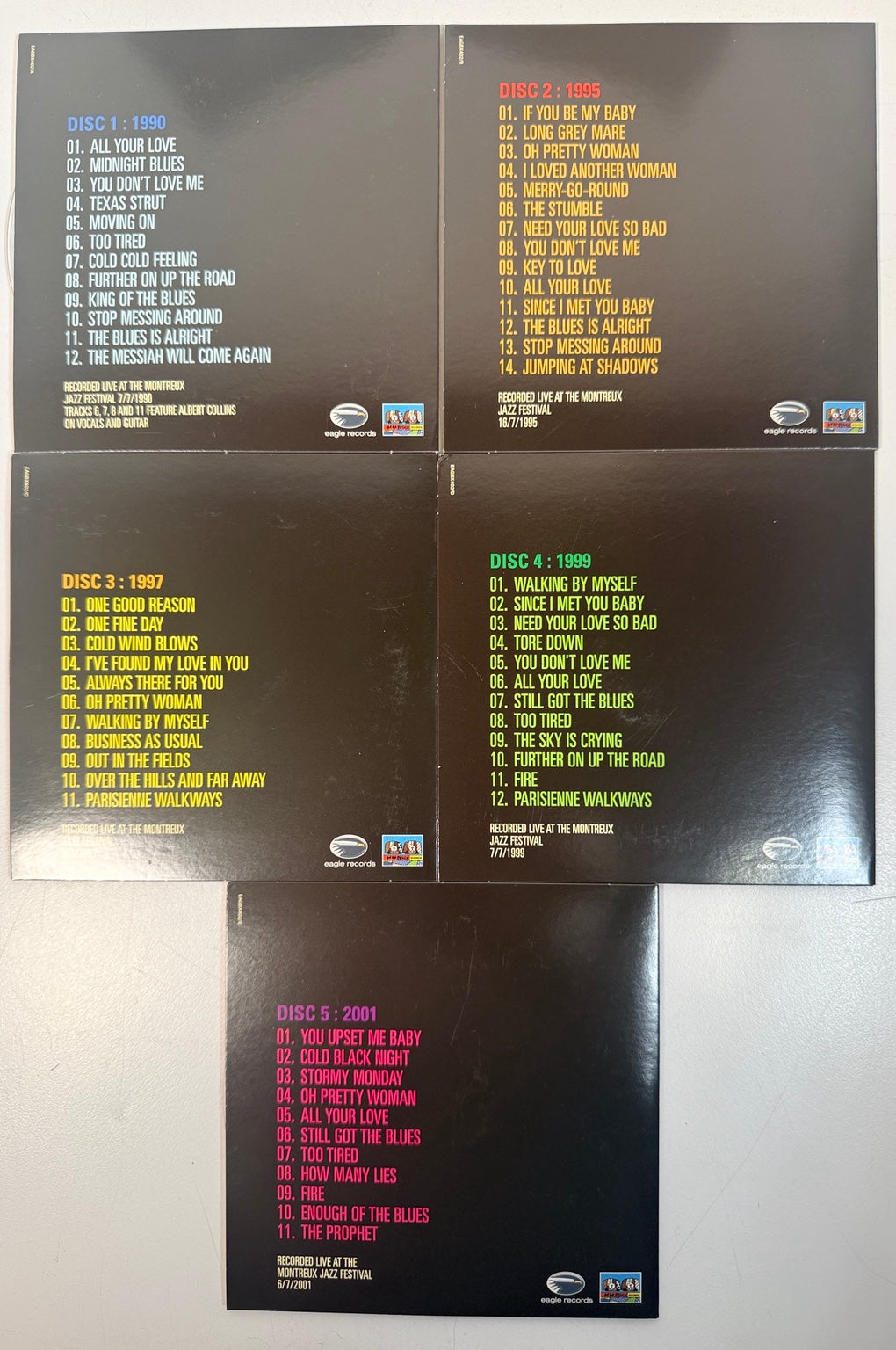 Gary Moore Essential Montreux Track lists