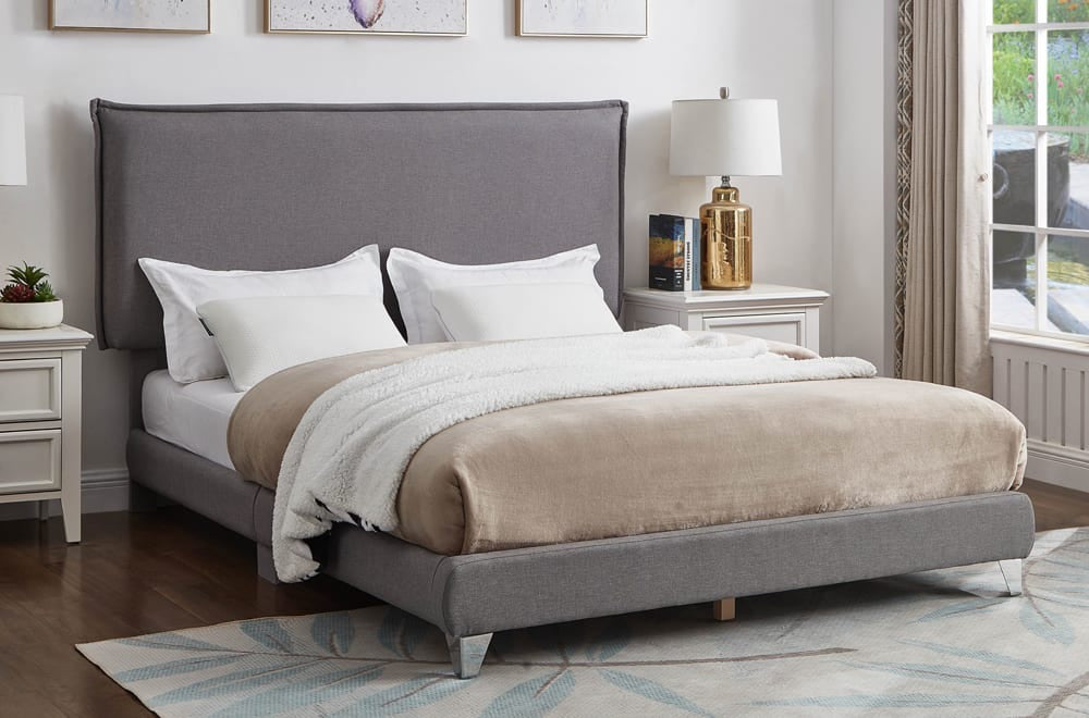 Grey Linen Bed Twin