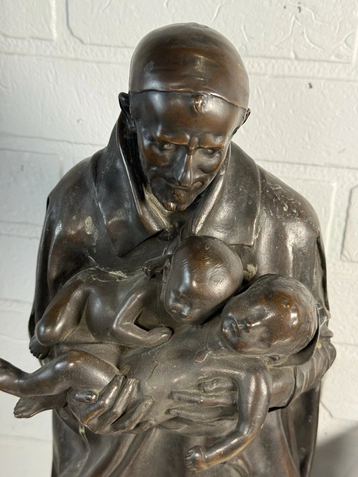 A. Falguiere Bronze St Vincent de Paul Thiebaut Freres Lifetime Cast c.1899 16kg