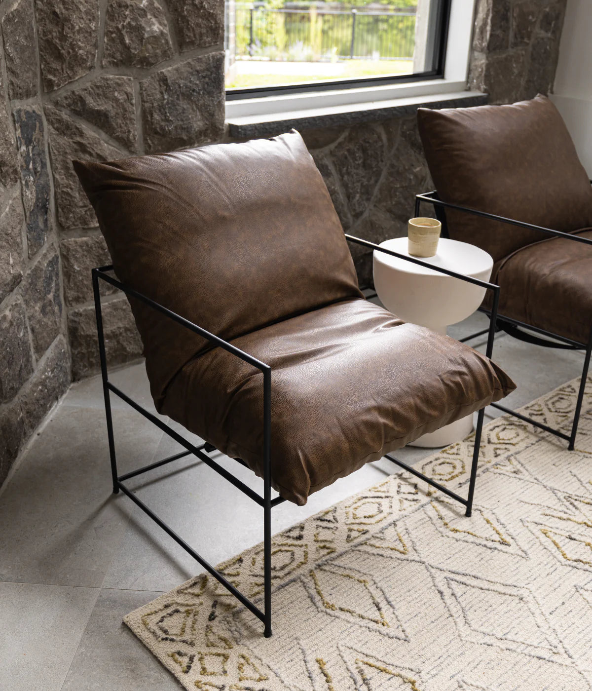 Mila Lounge Chair - Cognac - Vegan Leather