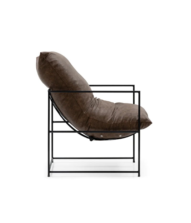 Mila Lounge Chair - Cognac - Vegan Leather