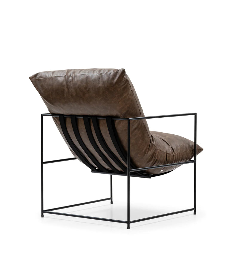 Mila Lounge Chair - Cognac - Vegan Leather