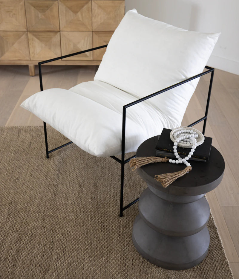 Mila Lounge Chair - Fabric - White