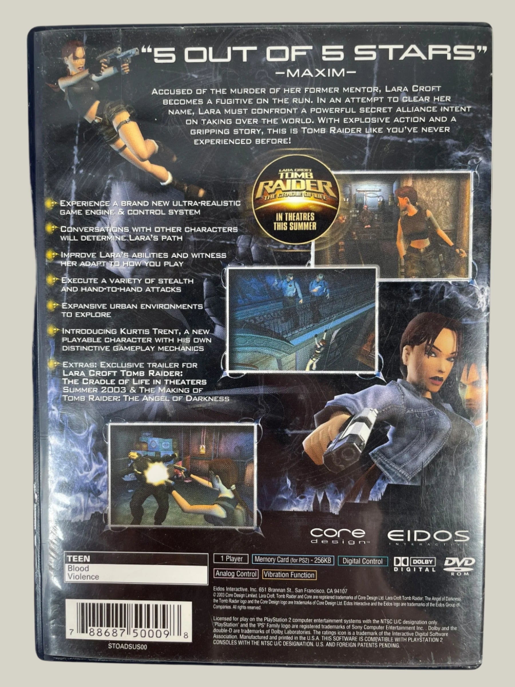Tomb Raider – Angel of Darkness (PS2, Complete, 2003)