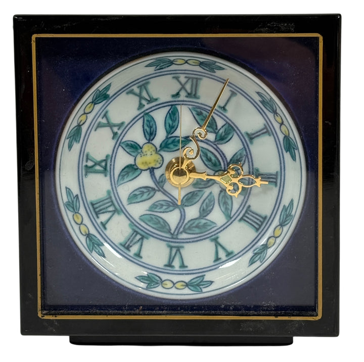Vintage Japanese Ceramic Desk Clock – Tachibana Floral Design, No BOX