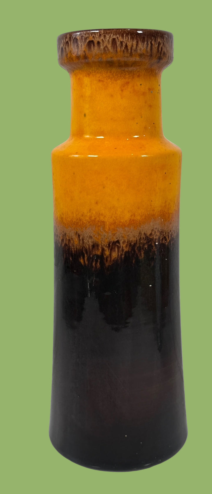 Mid-Century Modern Orange and Brown Fat Lava Vase by Scheurich, 1970s
