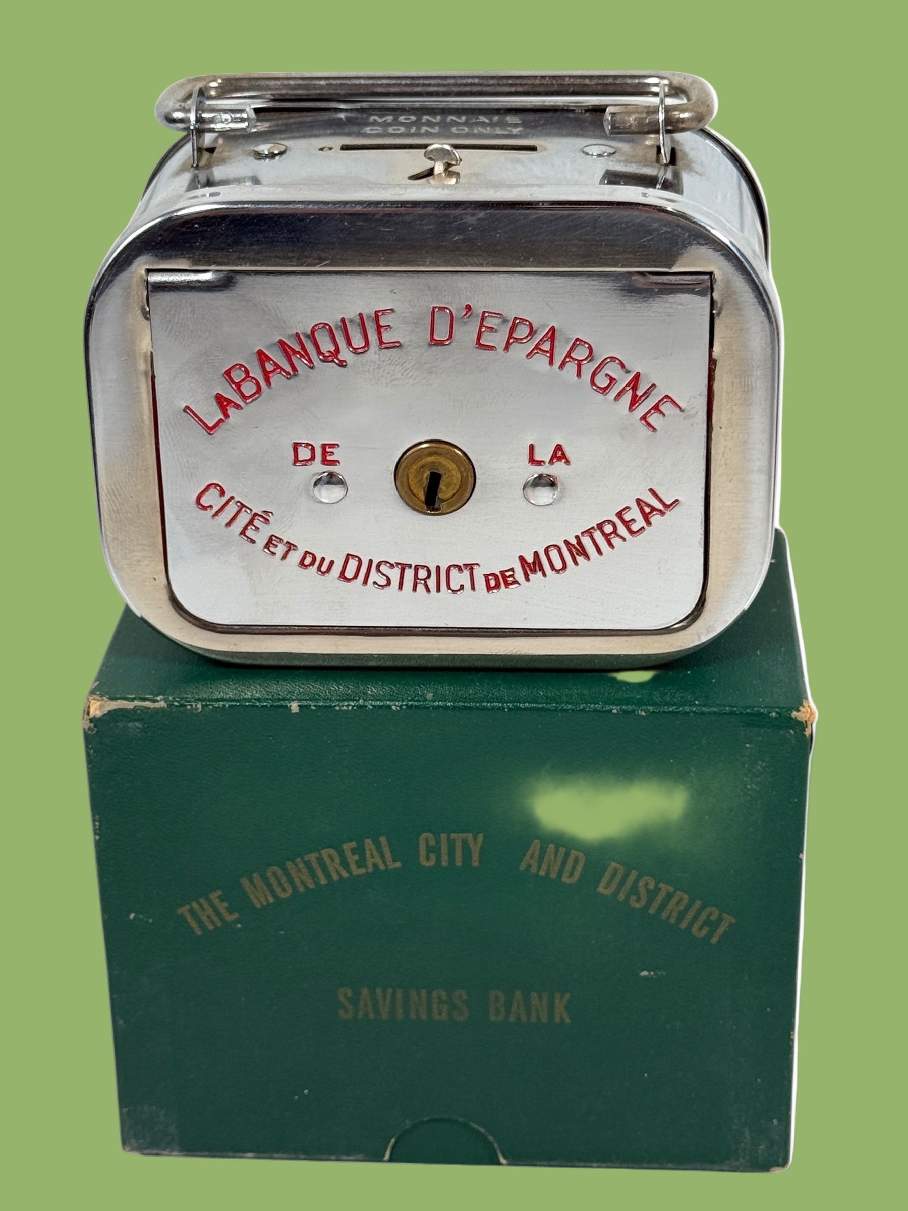 Banque de pièces de monnaie de Montréal du milieu du siècle – Banque d'Épargne (clé manquante)