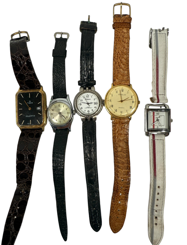 Vintage Watch Lot (5) – Timex, Giralux, Quartz, Parts/Repair - SOLD -AS IS -