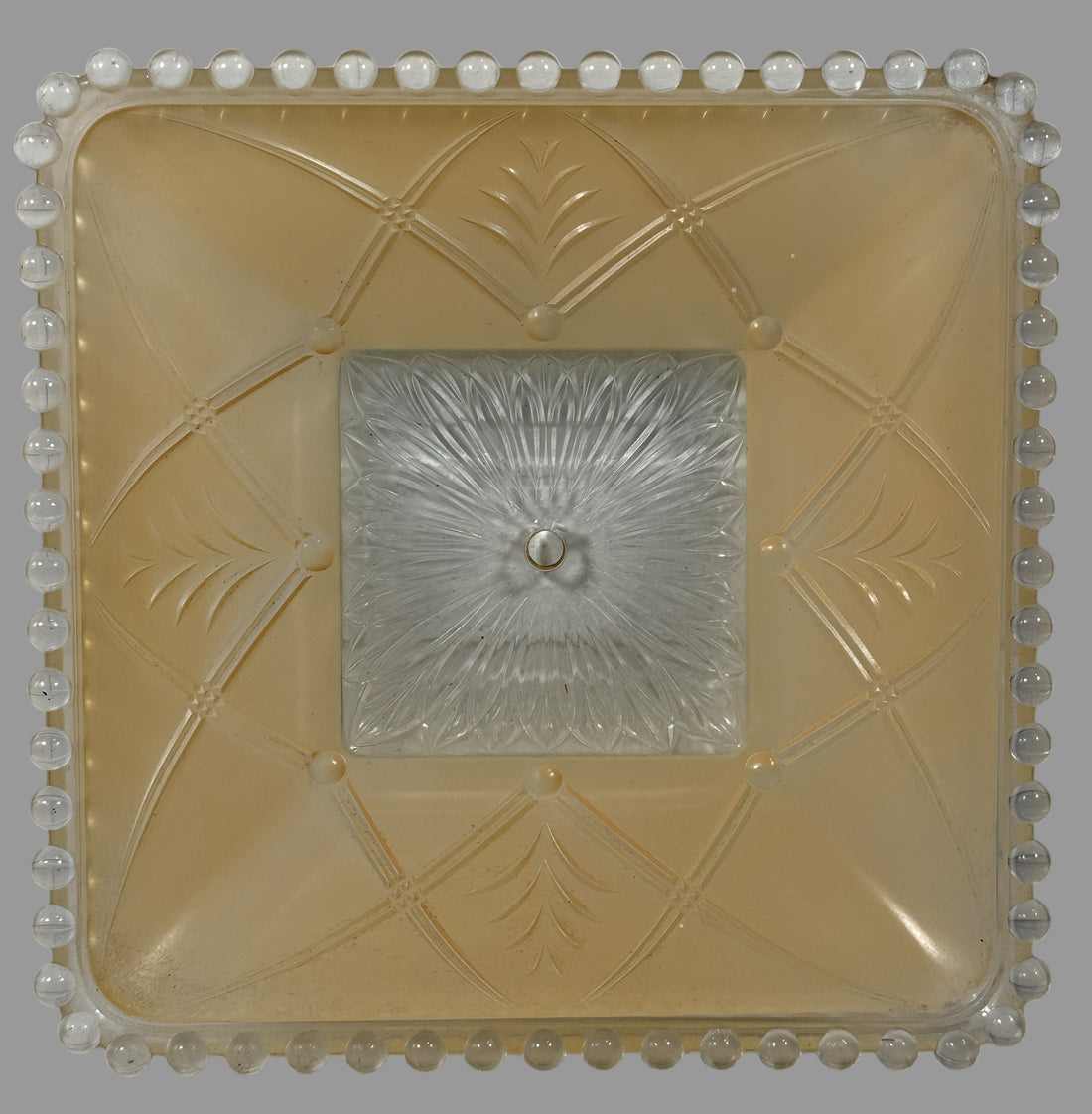 Mid-Century Frosted Glass Ceiling Shade – Beaded Edge