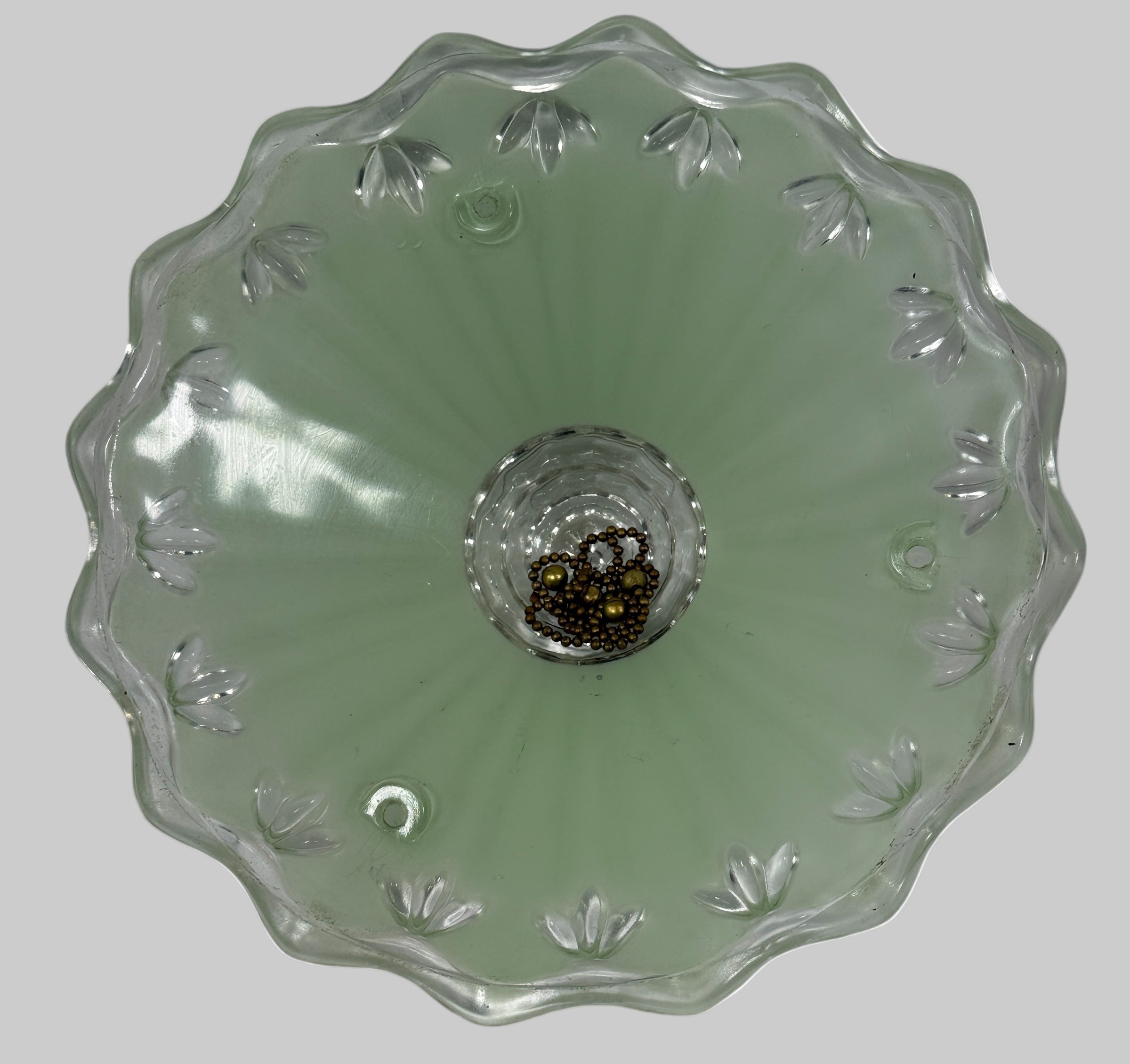 Mid-Century Frosted Glass Ceiling Light Shade – Scalloped Edge, Art Deco