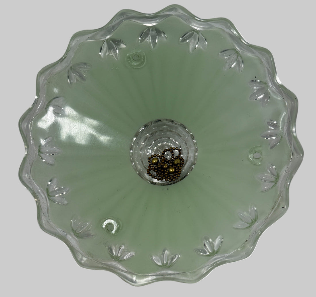 Mid-Century Frosted Glass Ceiling Light Shade – Scalloped Edge, Art Deco