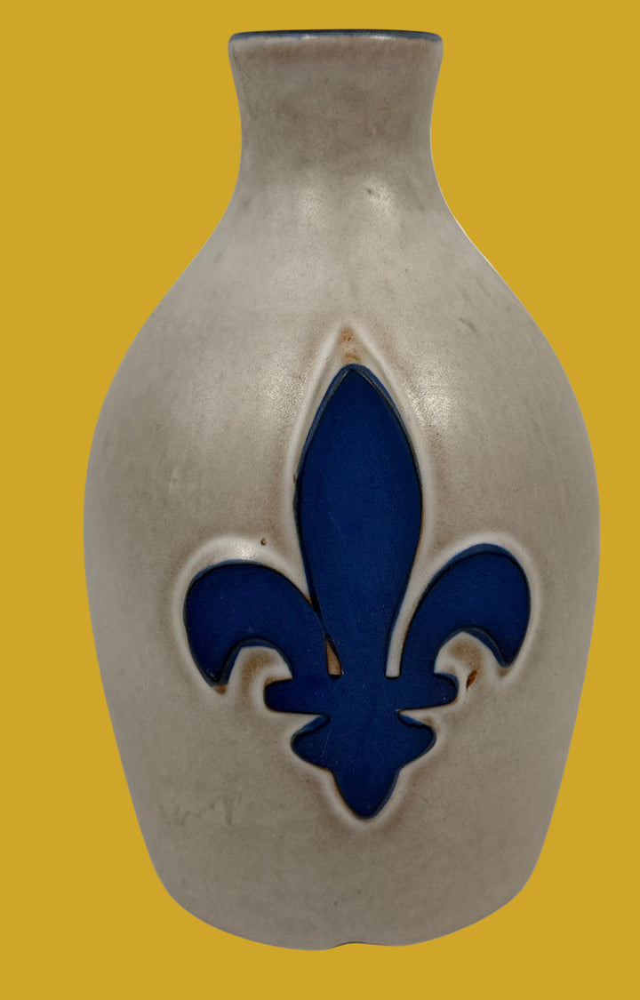 Quebec Studio Stoneware Vase – Blue Fleur-de-Lis, Le Cruchon de Quebec