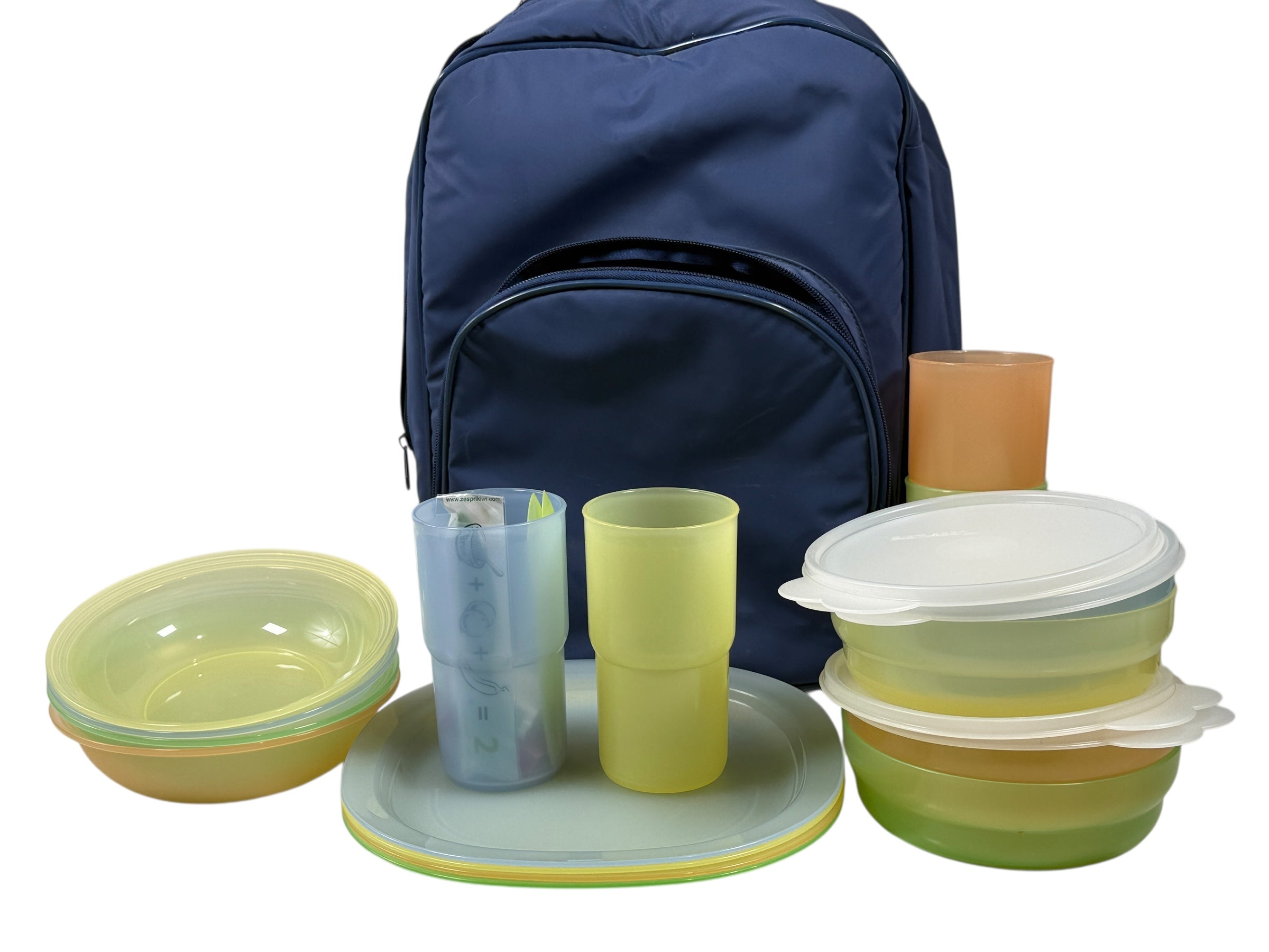 Tupperware Retired Picnic Backpack Set – Plates, Bowls & Cups