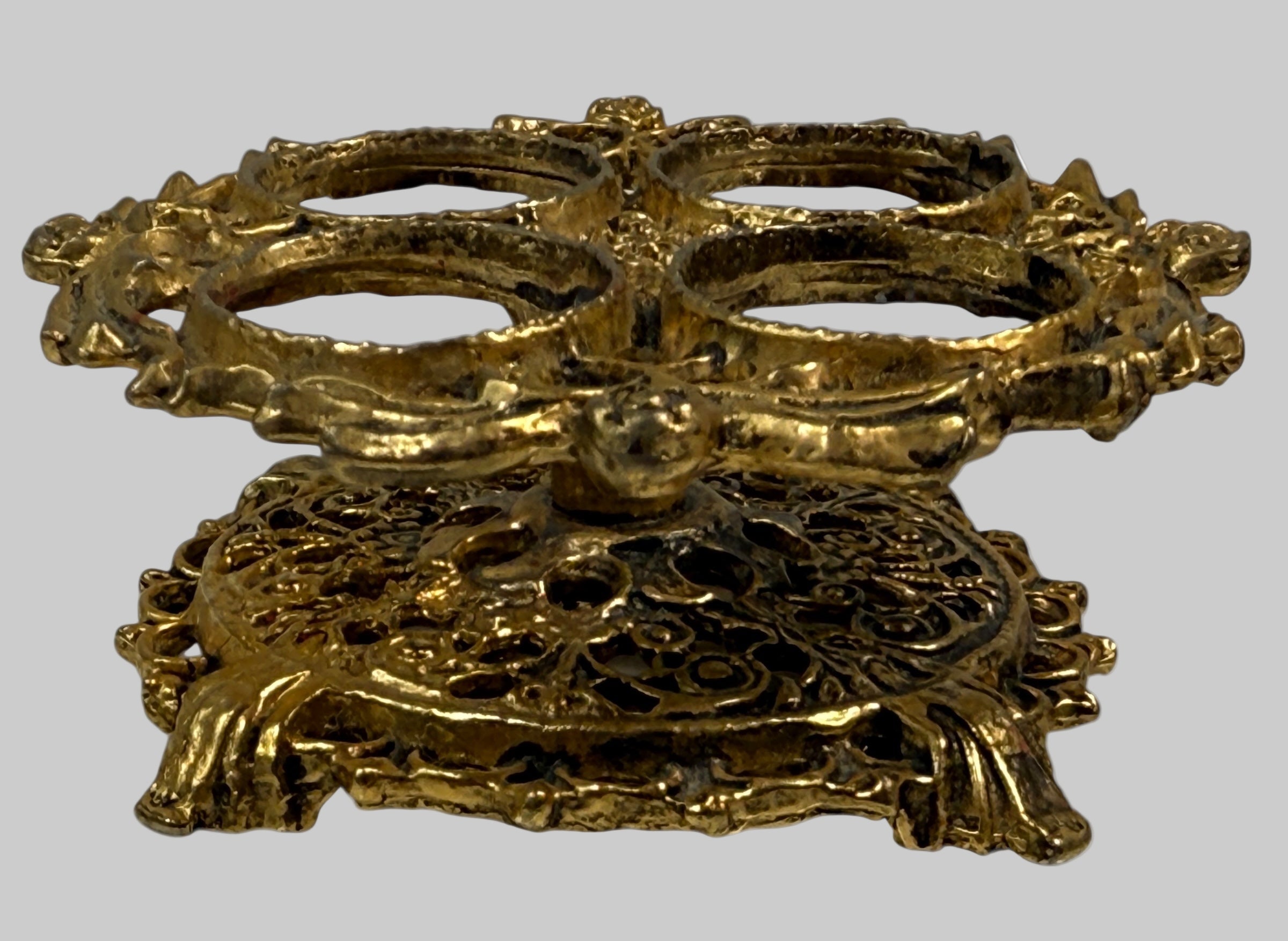 Porte-rouge à lèvres vintage Melba Rose – Support de coiffeuse plaqué or