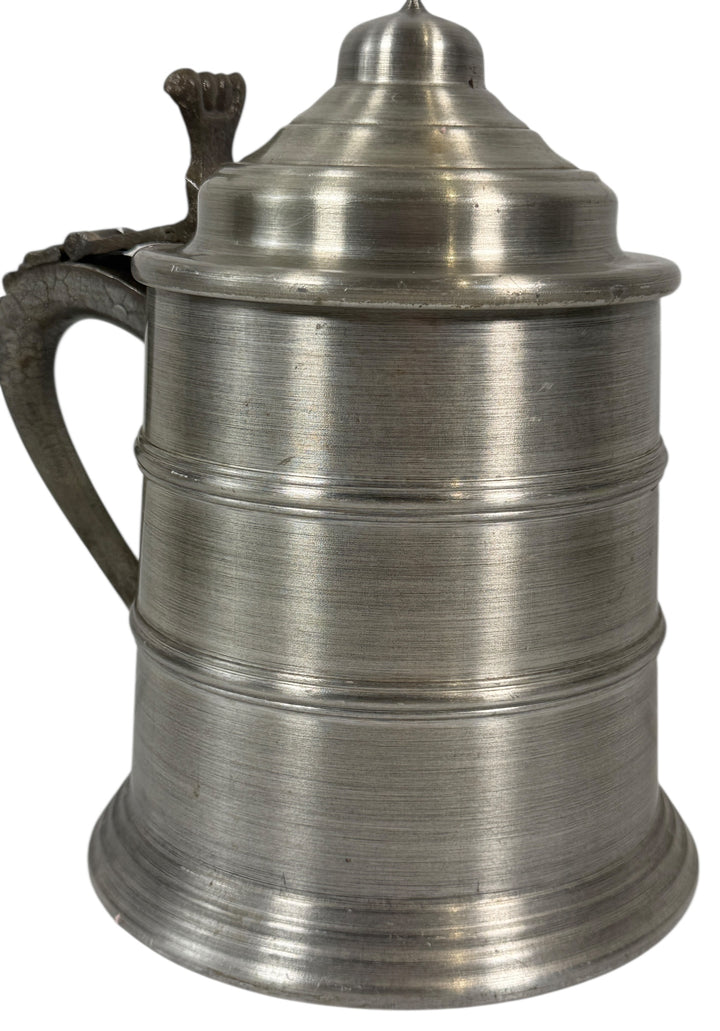 Vintage Pewter Beer Stein – Lidded Tankard with Ceramic Liner, Hong Kong